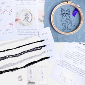 Cat Modern Embroidery Kit