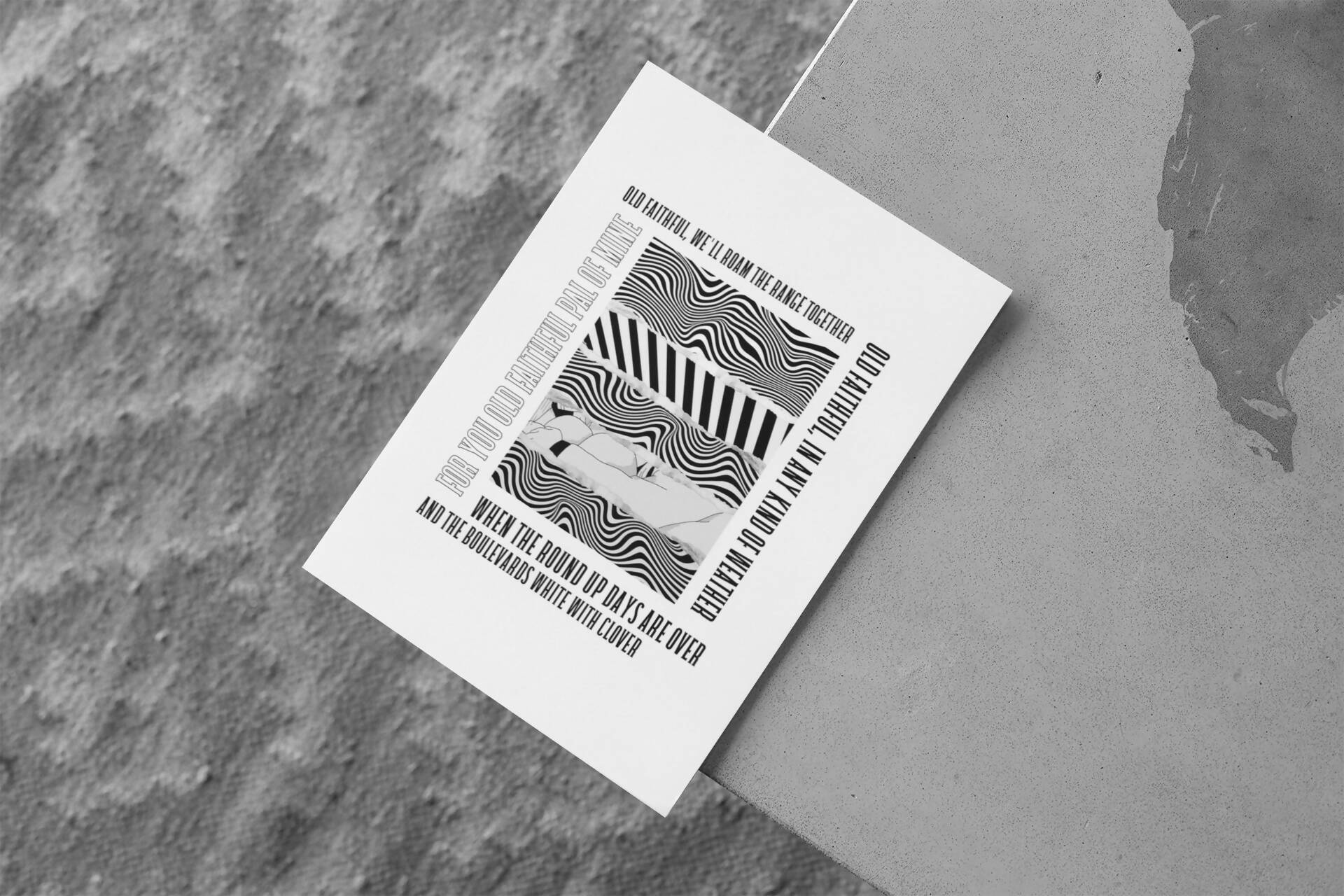 Hull FC Art Print OLD FAITHFUL LYRICS Design in White