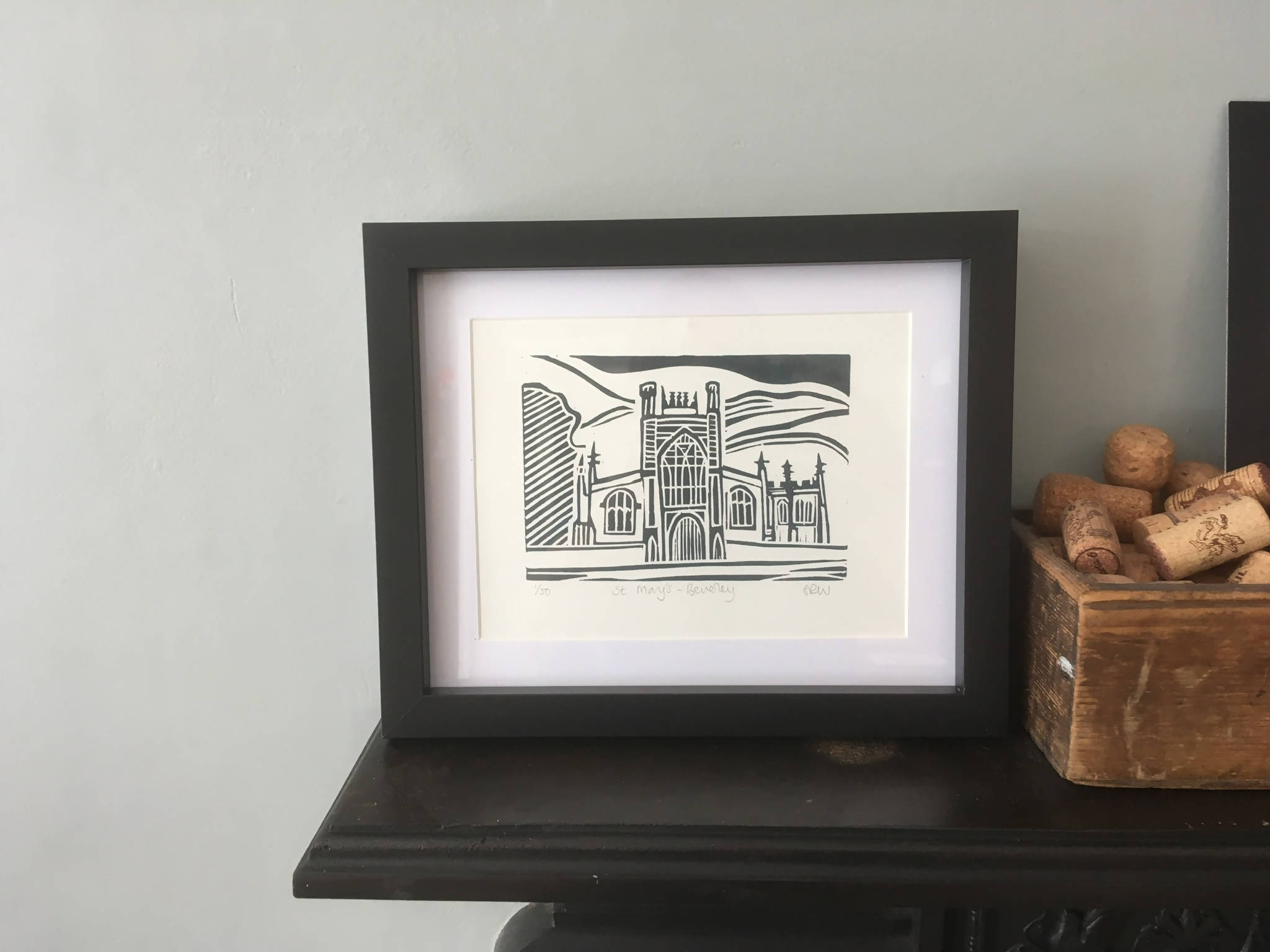 St Mary's Church, Beverley Framed Lino Cut Print