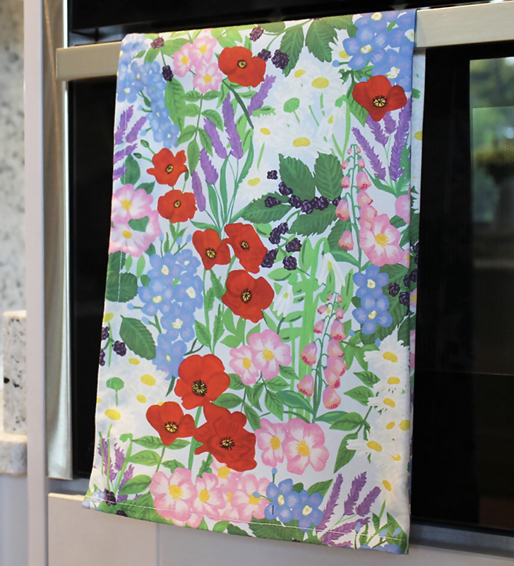 British Wildflower Tea Towel