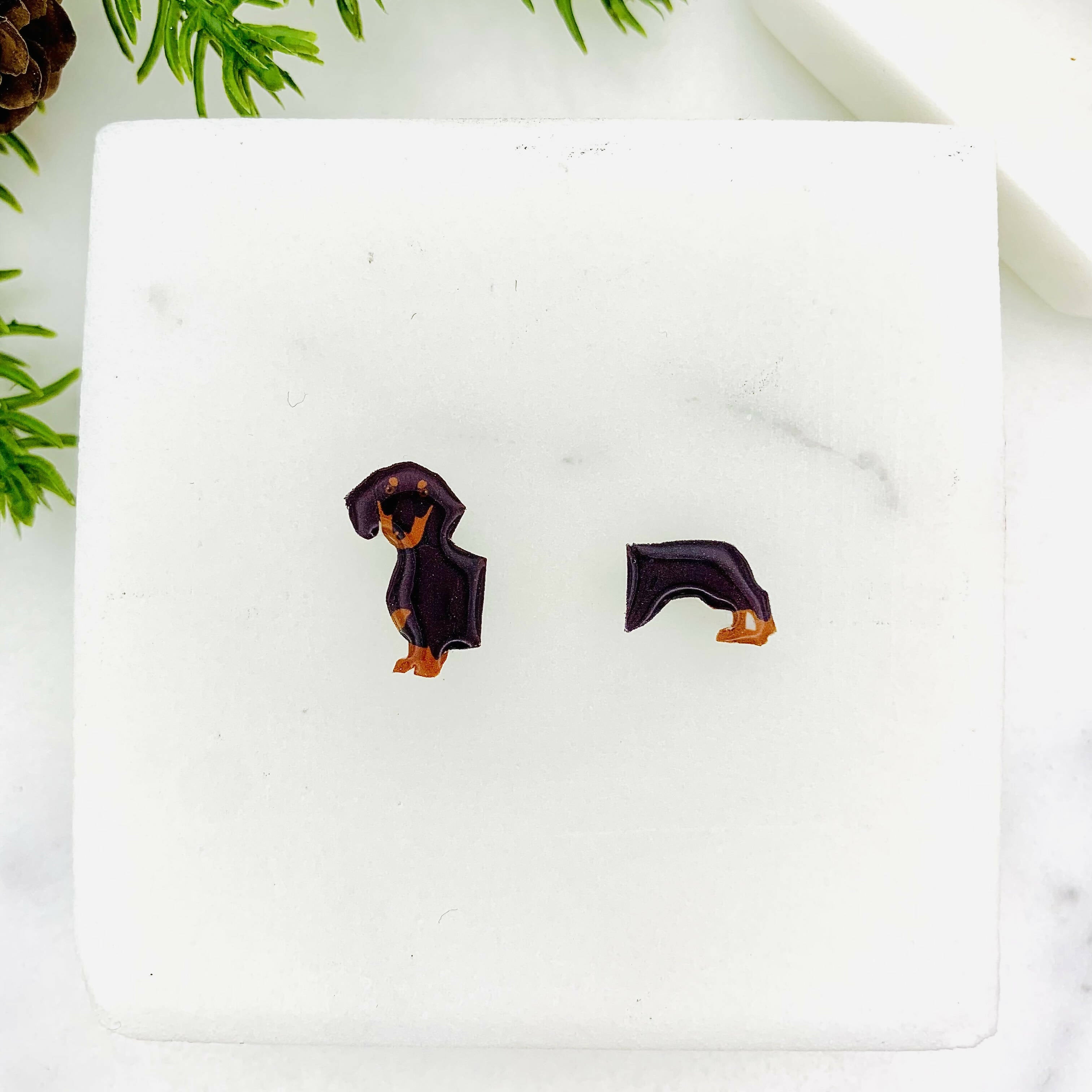 Half Dachshund Mismatched Stud Earrings | Art & Soul