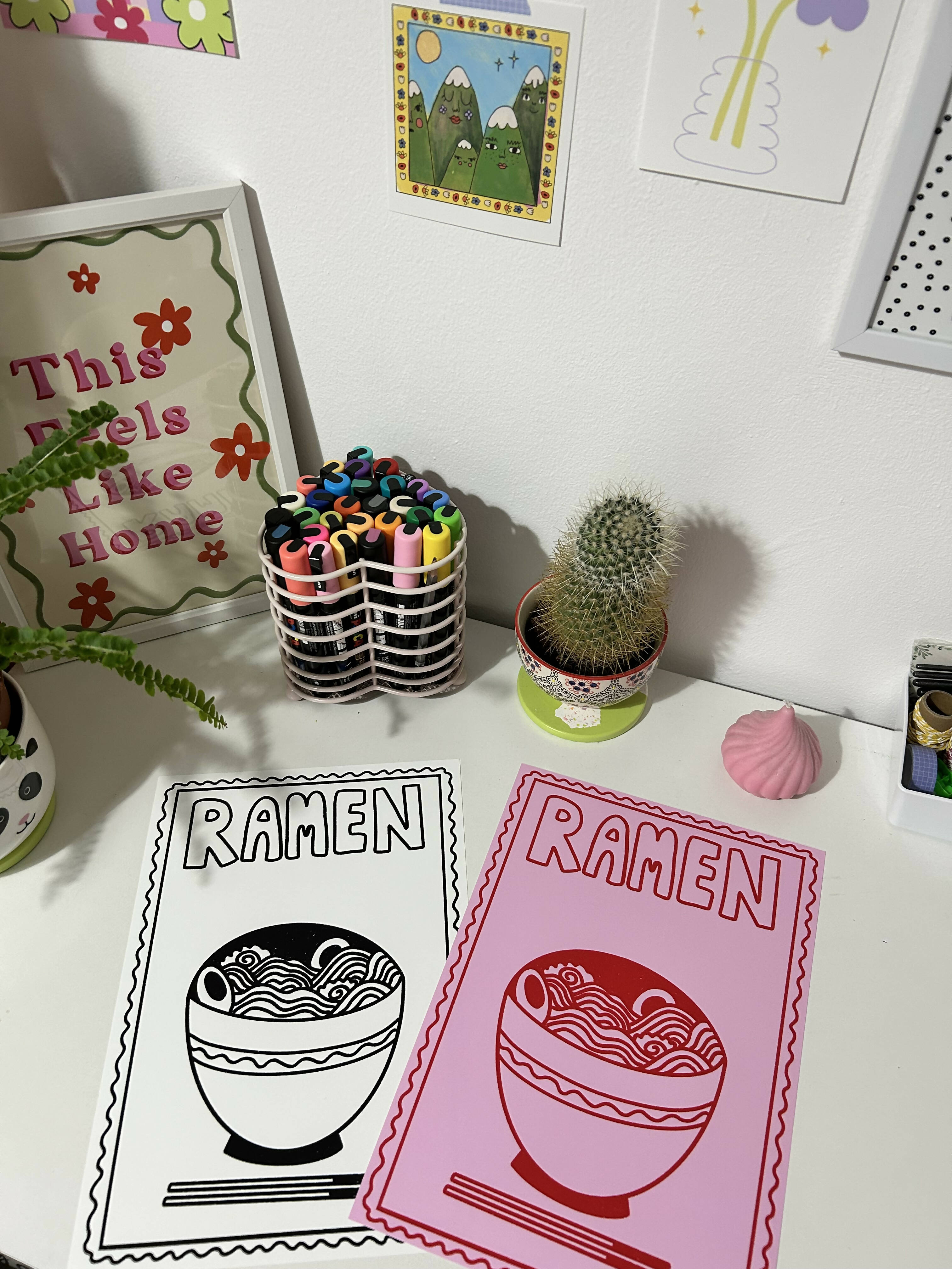 Ramen Print - Black & White