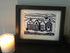 Beach Huts Framed Lino Cut Print
