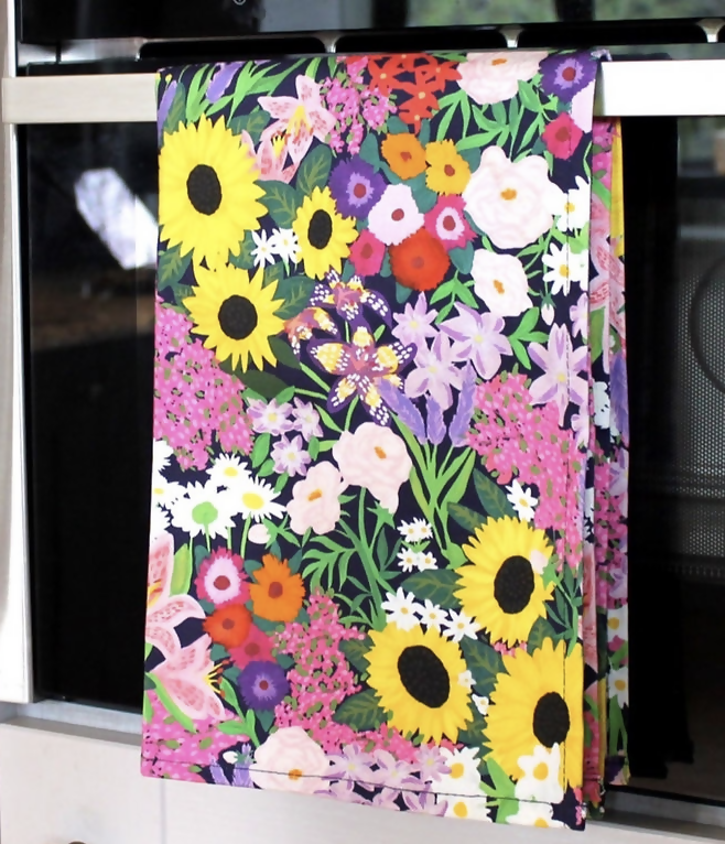 Summer In Bloom Tea Towel