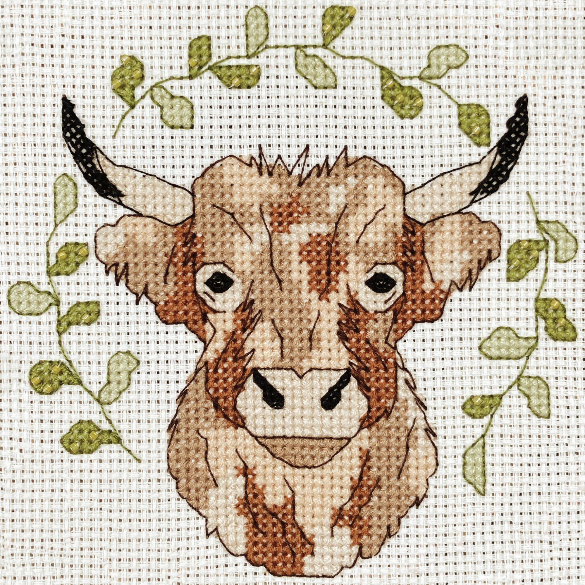 Highland Cow Cross Stitch Kit