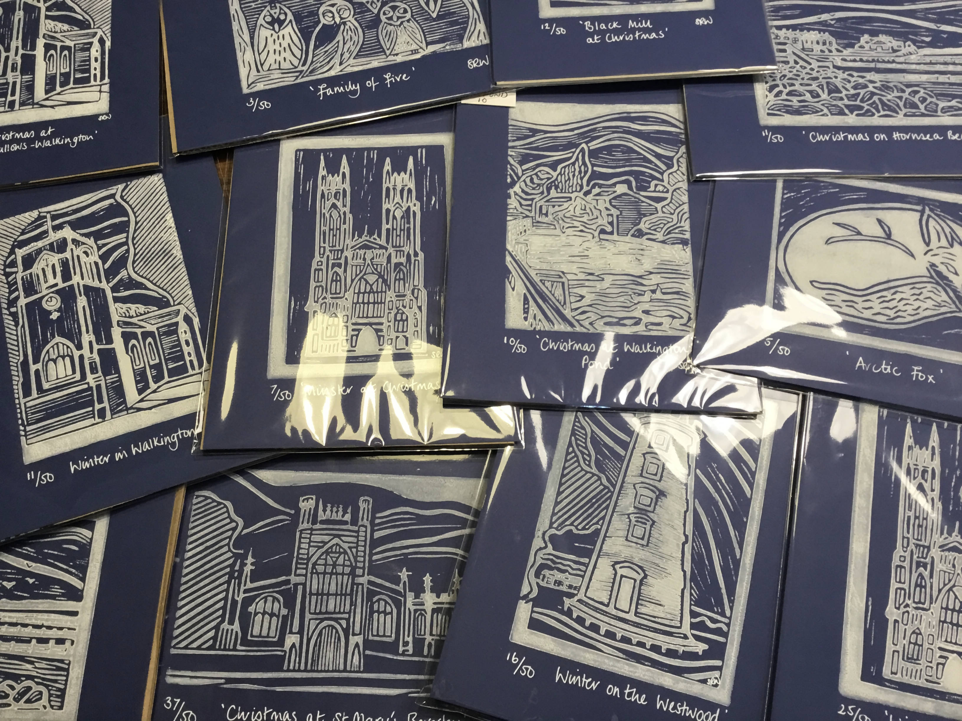 Christmas/Winter Unframed Lino Cut Prints