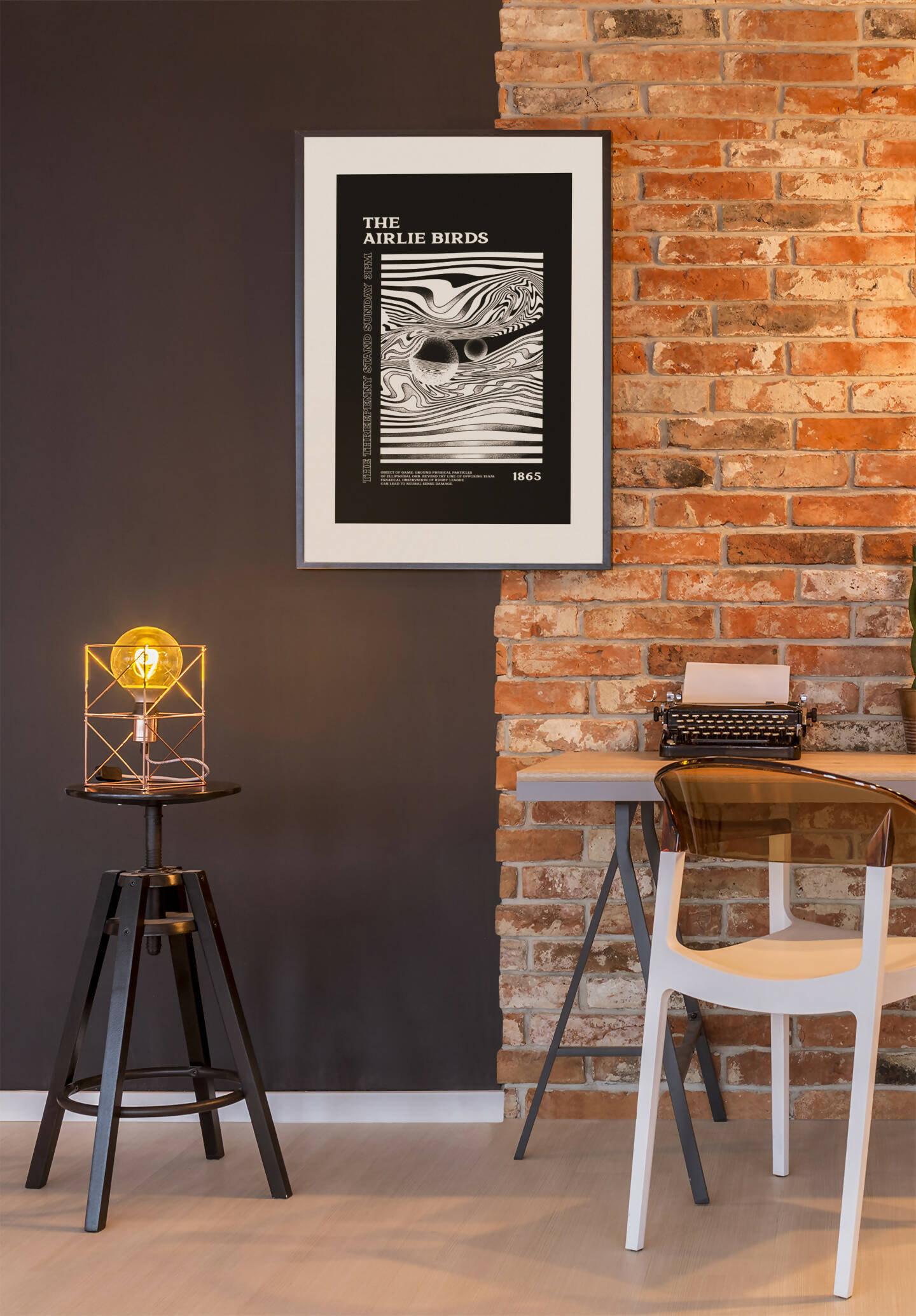 Hull FC Art Print PSYCHEDELIC Design in Black