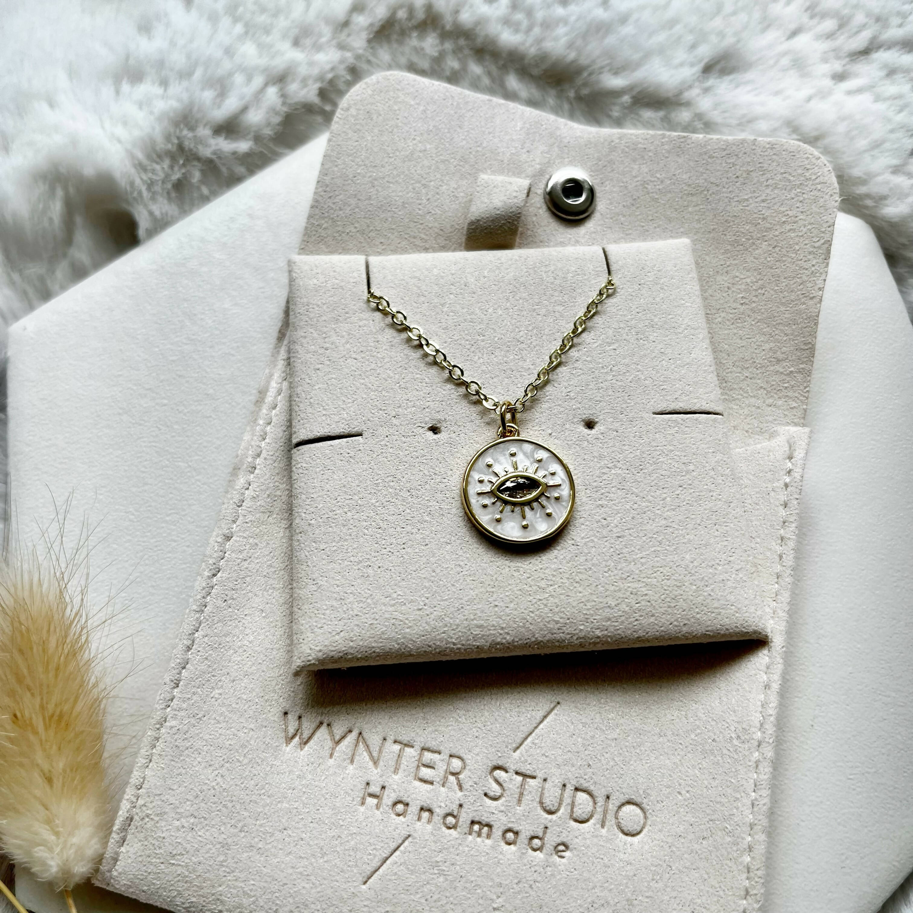 White Evil Eye Necklace