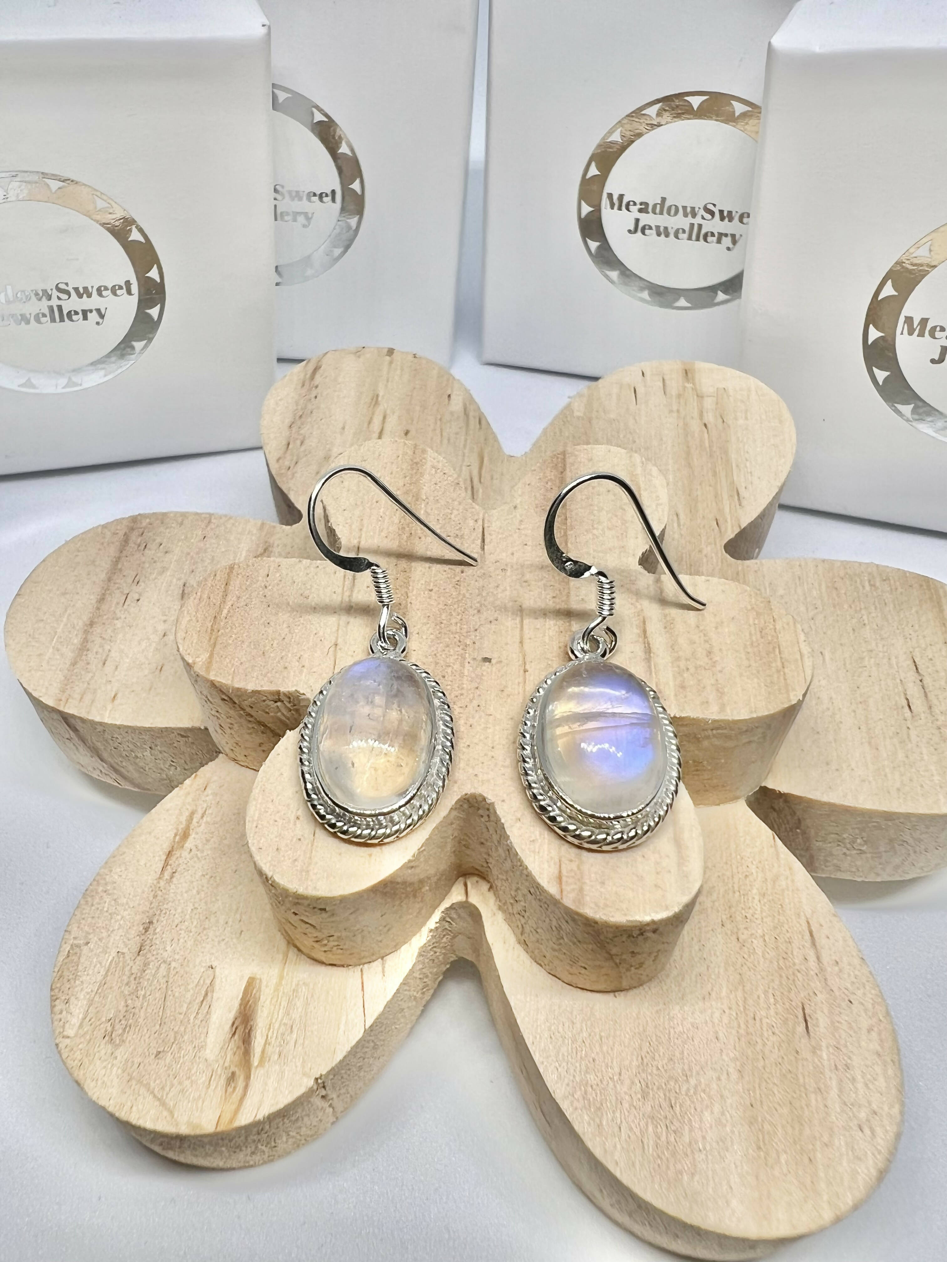 White Moonstone Drop Earrings