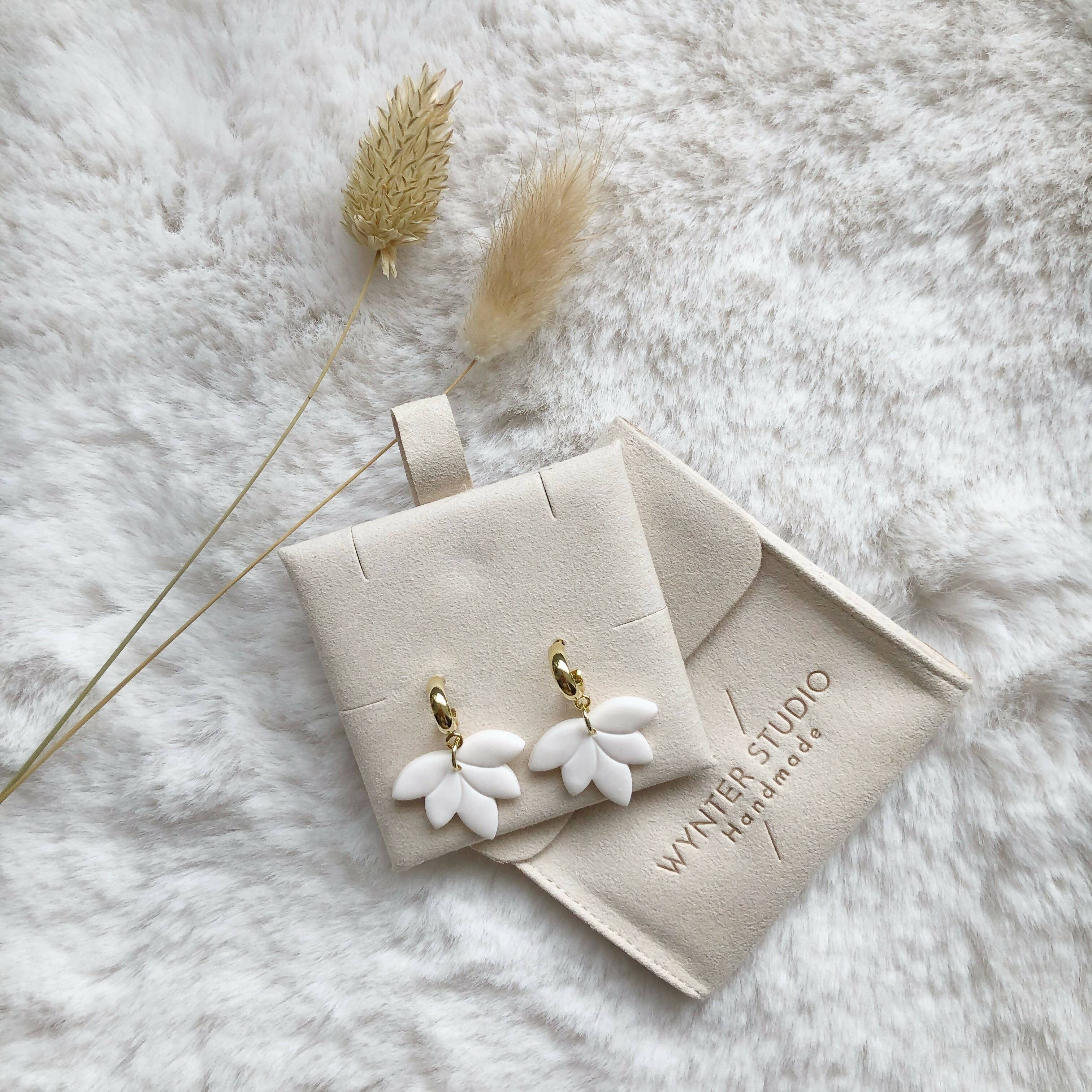 Lotus Leaf Clay Hoop Earrings