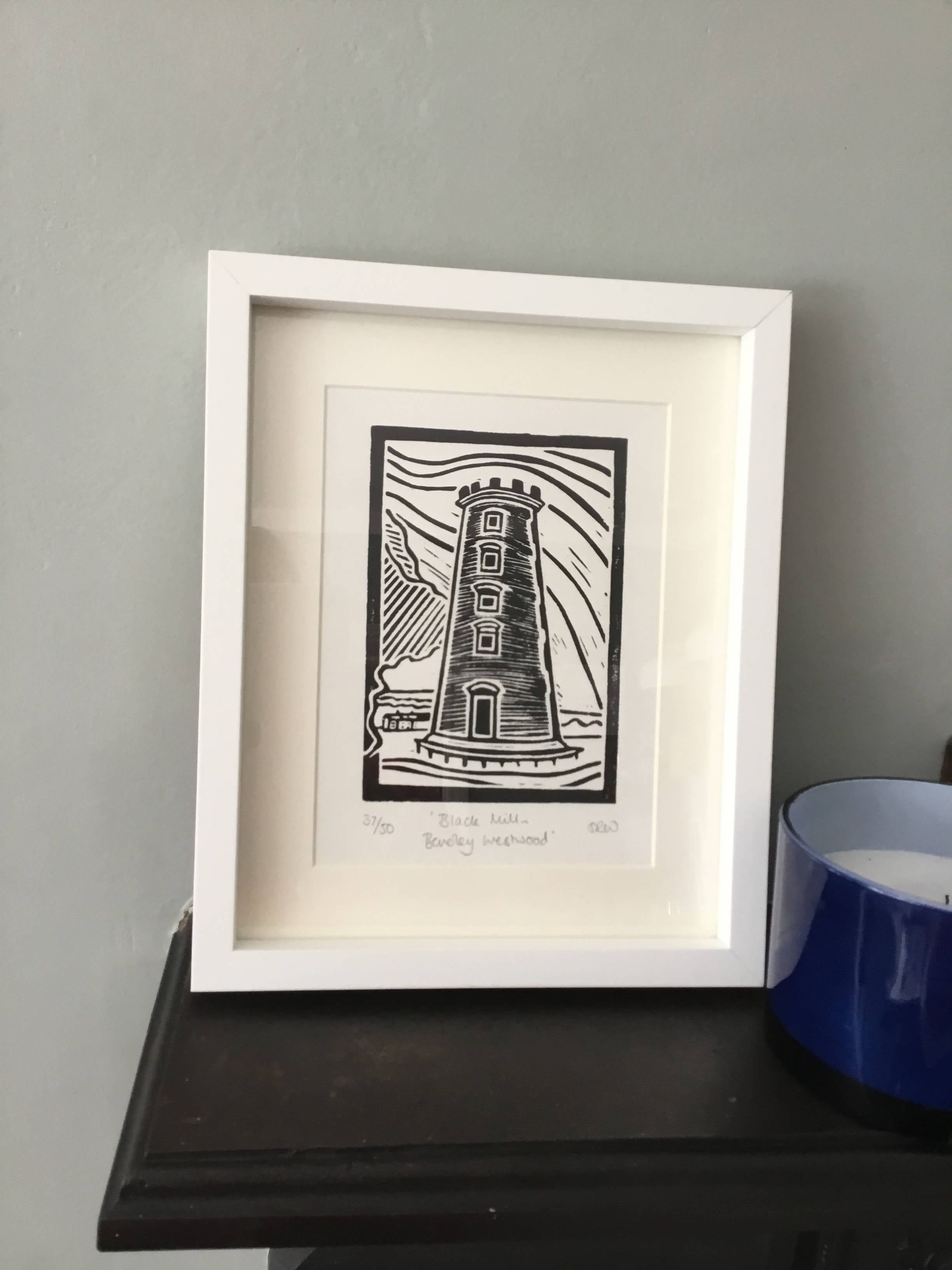 Black Mill - Beverley Framed Lino Cut Print