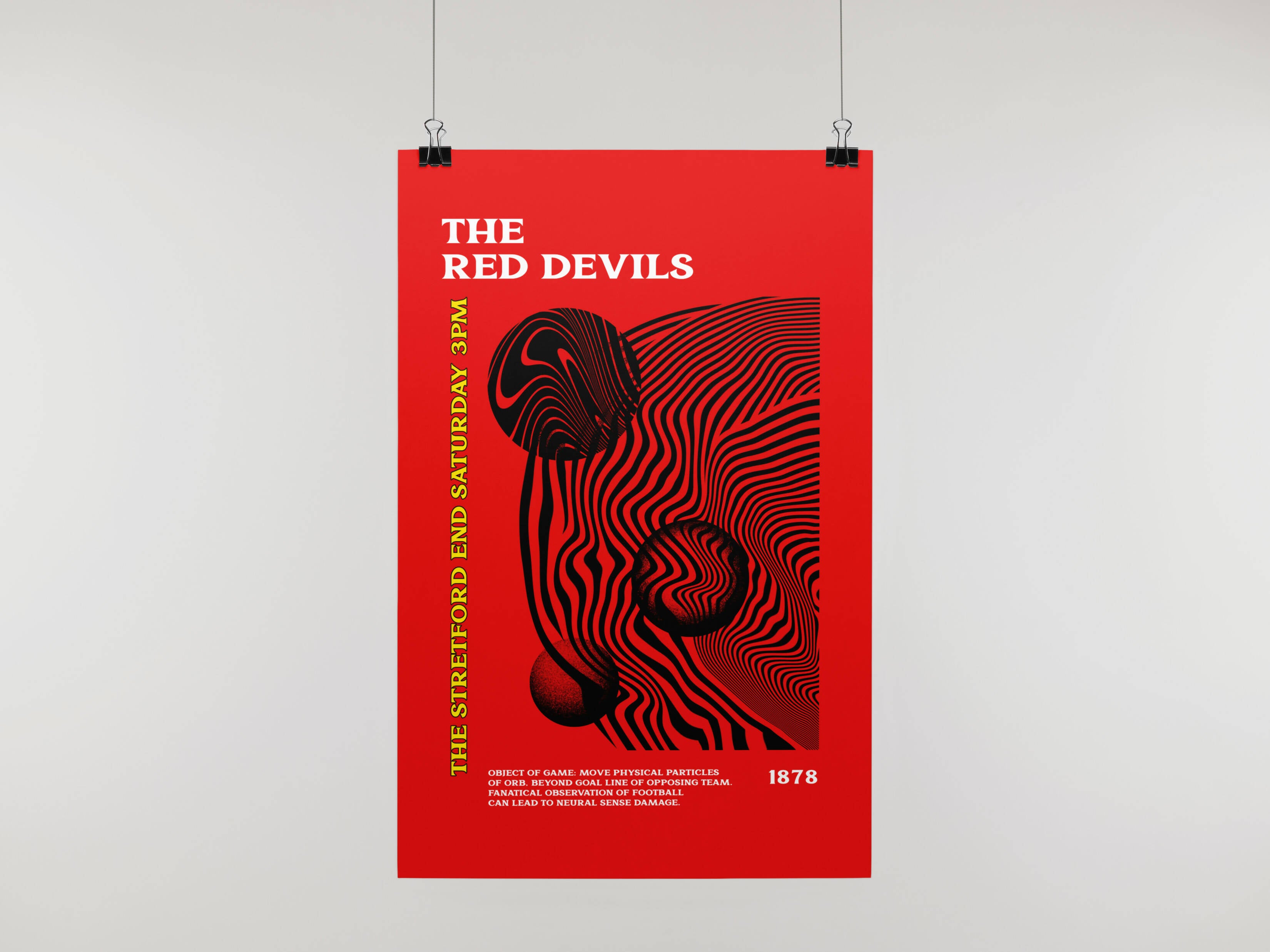 Manchester Utd Art Print PSYCHEDELIC Design in Red