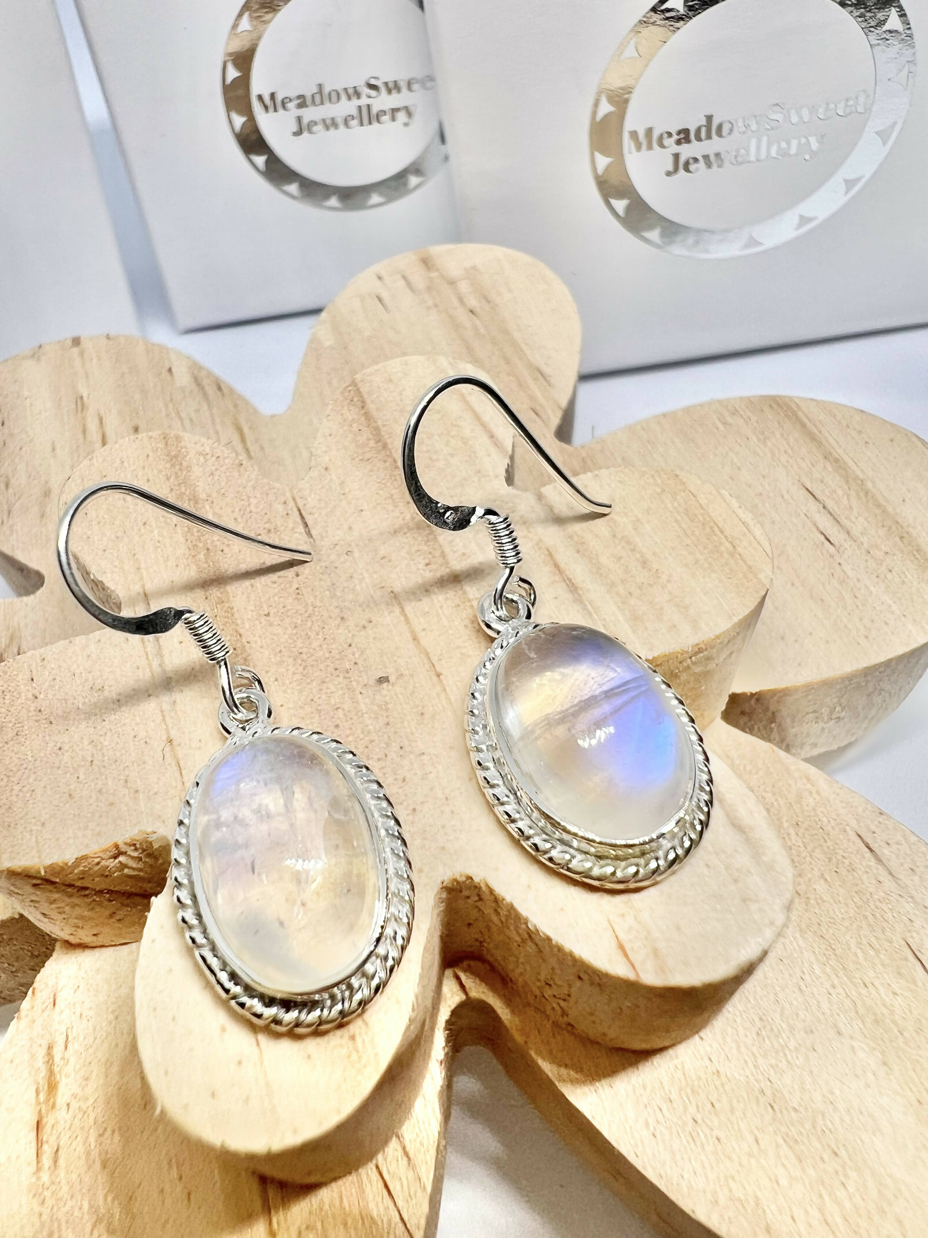 White Moonstone Drop Earrings