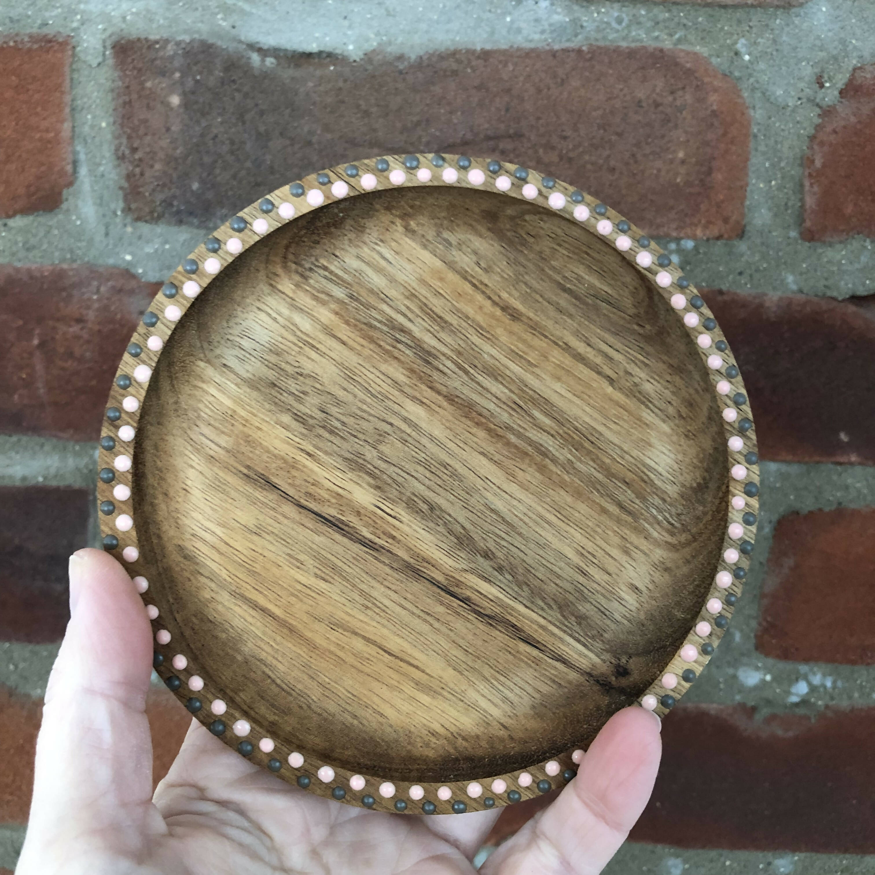 3D Hand Embellished Wooden Trinket Trays: Various