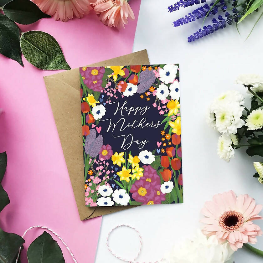 Happy Mothers Day Card Navy