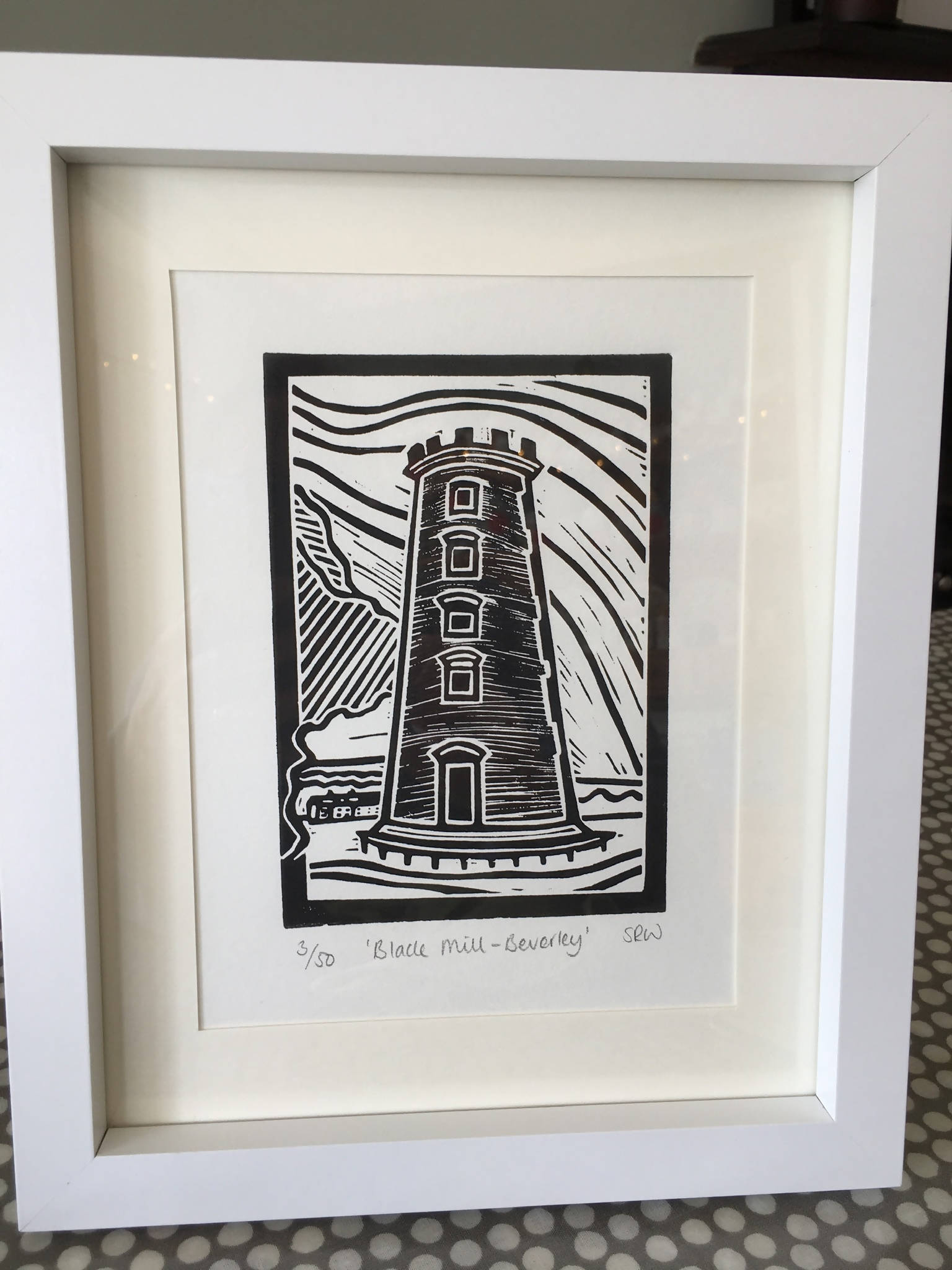 Black Mill - Beverley Framed Lino Cut Print