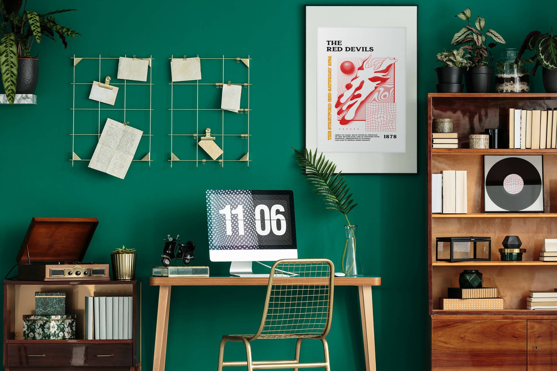 Manchester Utd Art Print PSYCHEDELIC Design in White