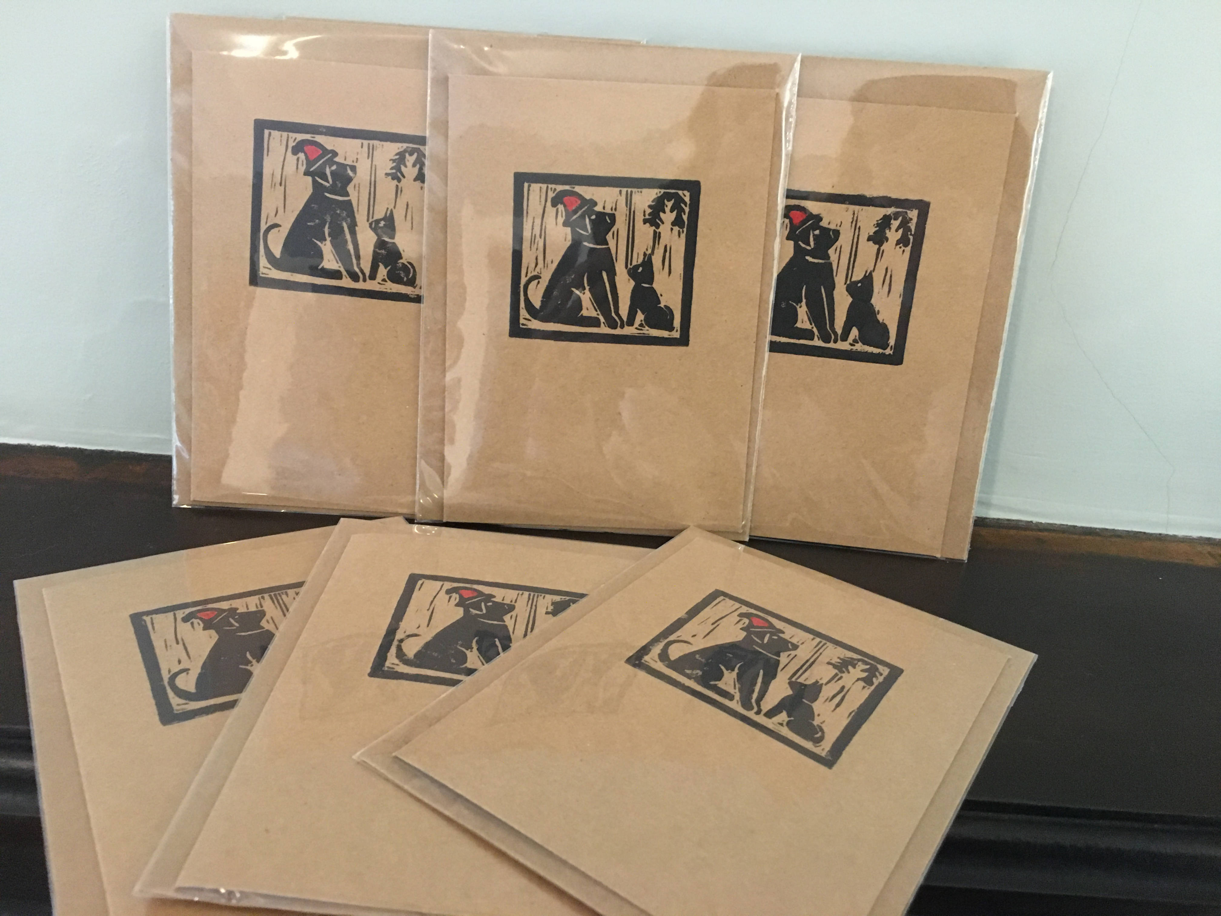 Two Dogs Christmas Card