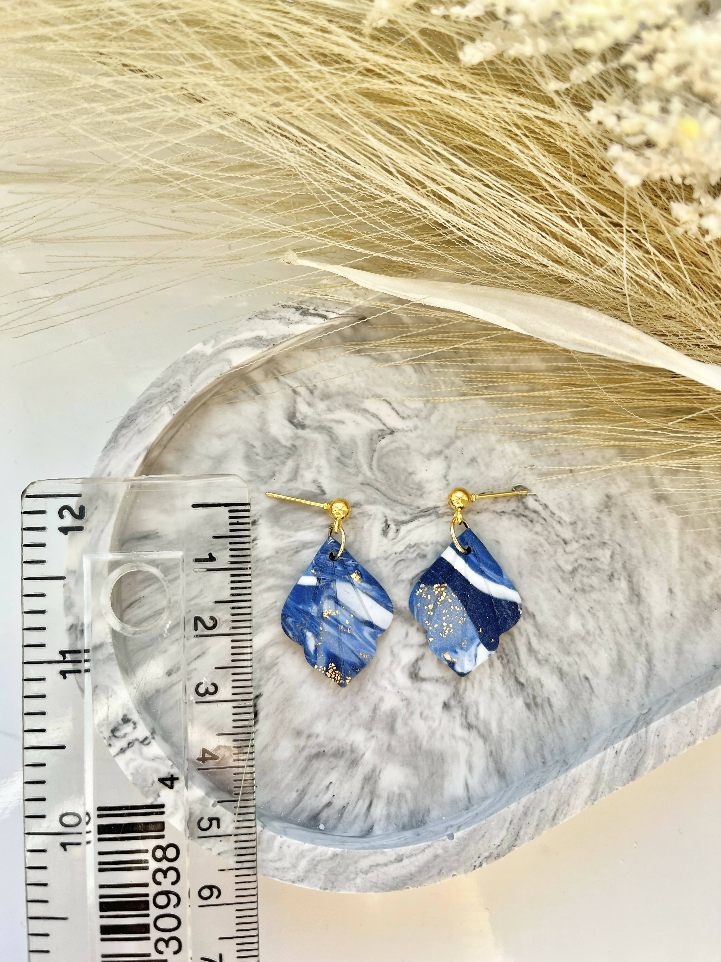 Midnight Sky No . 2 - Handmade Polymer Clay Earrings