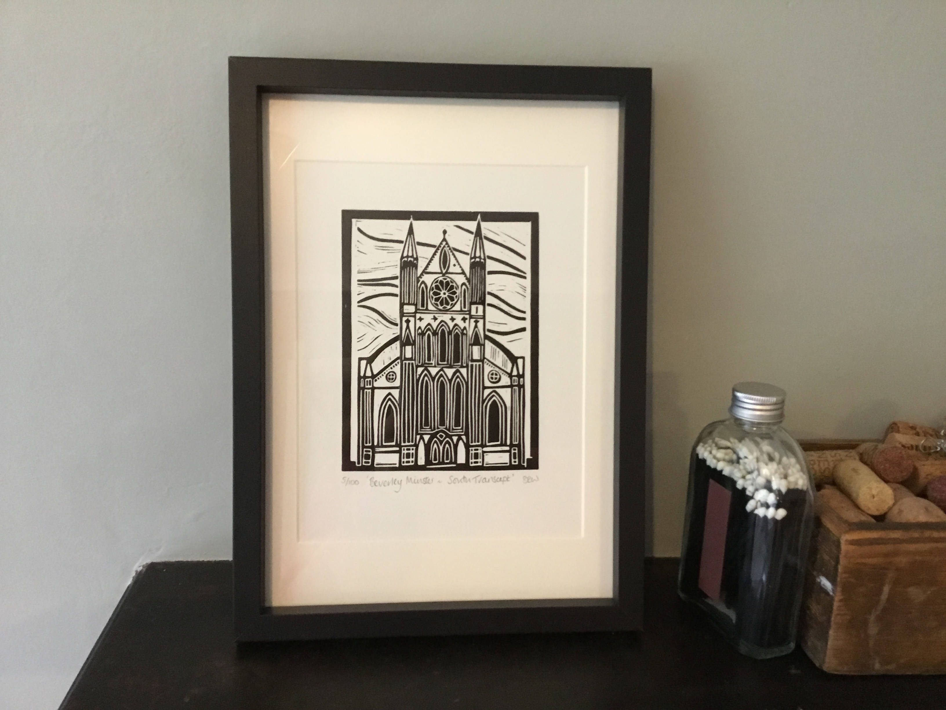 Beverley Minster South Transcept Framed Lino Cut Print
