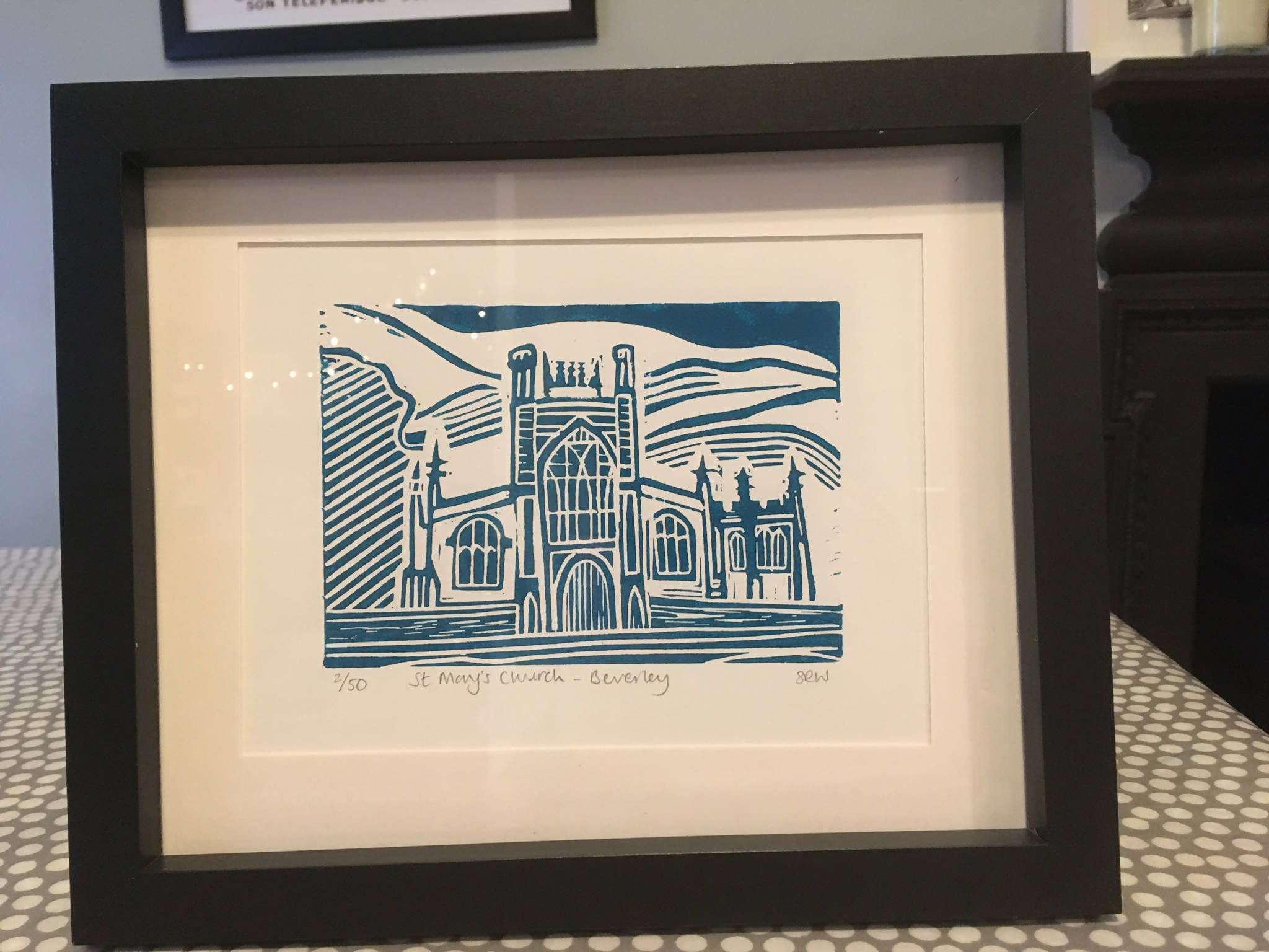 St Mary's Church, Beverley Framed Lino Cut Print