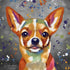Chihuahua Dog Colour Splash Mounted Artwork | Art & Soul