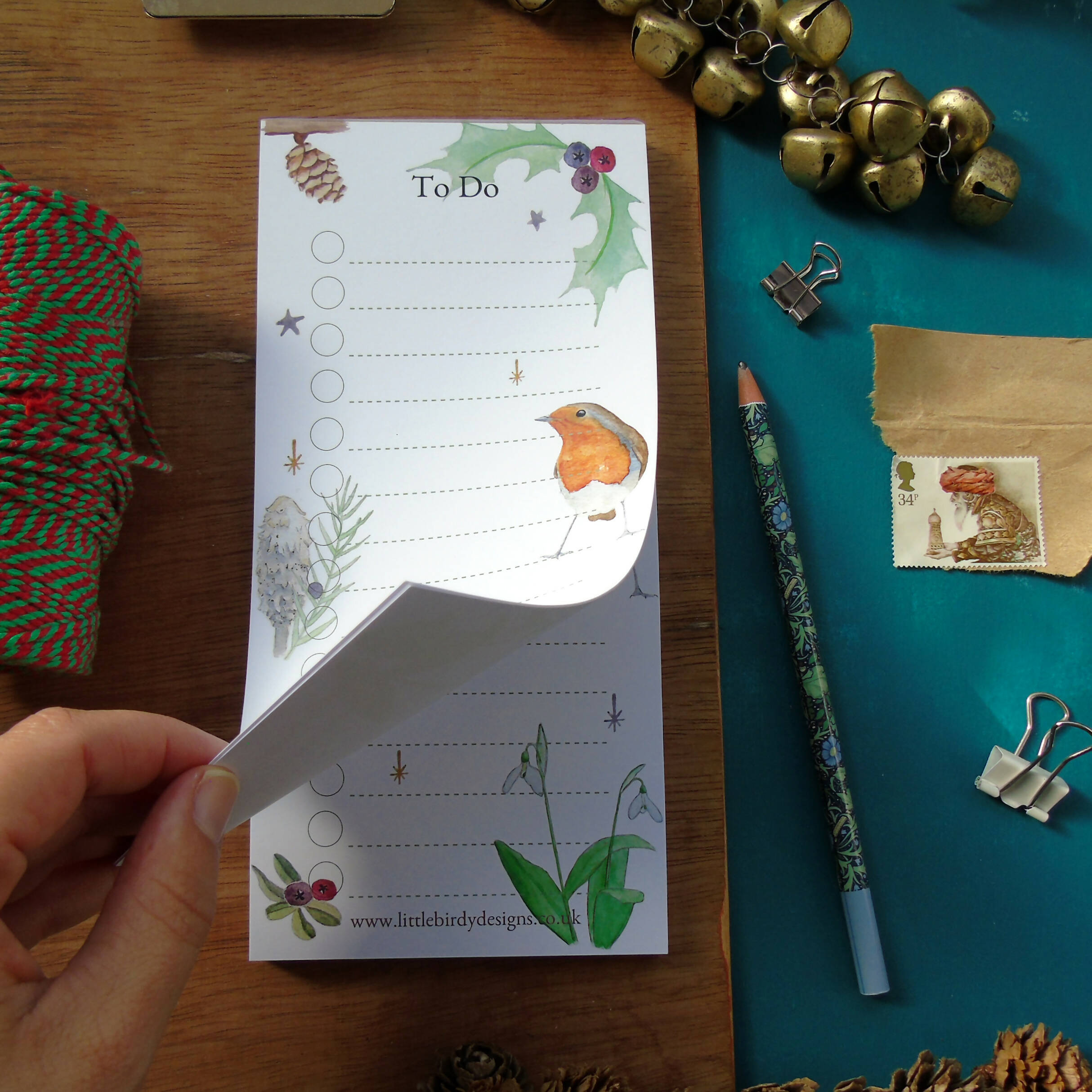Robin To Do List Christmas Notepad