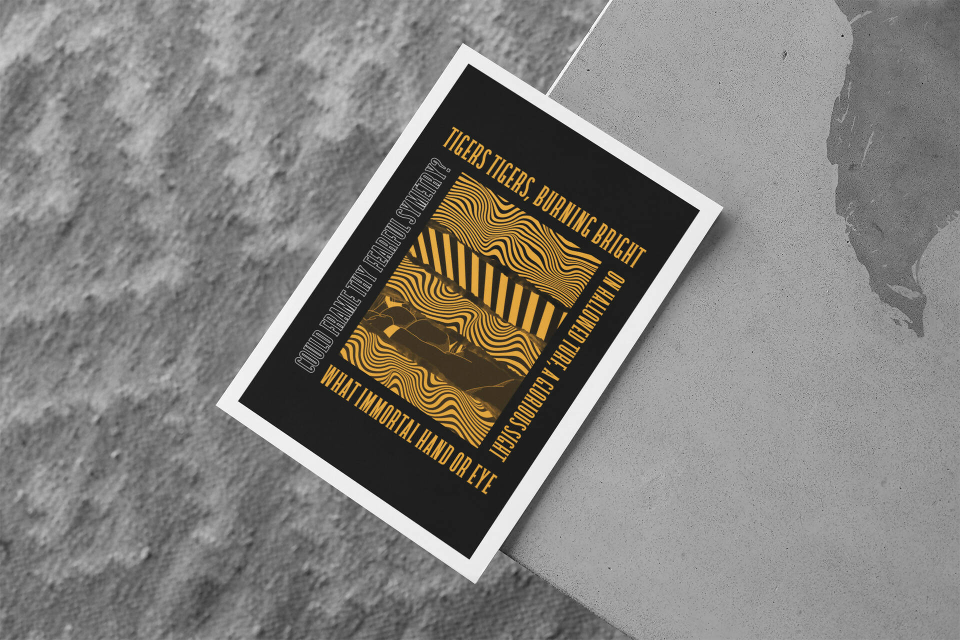 Hull City Art Print TIGERS TIGERS LYRICS Design in Black