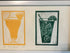 A Time for Cocktails Framed Lino Cut Print