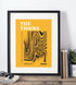 Hull City Art Print PSYCHEDELIC Design in Amber