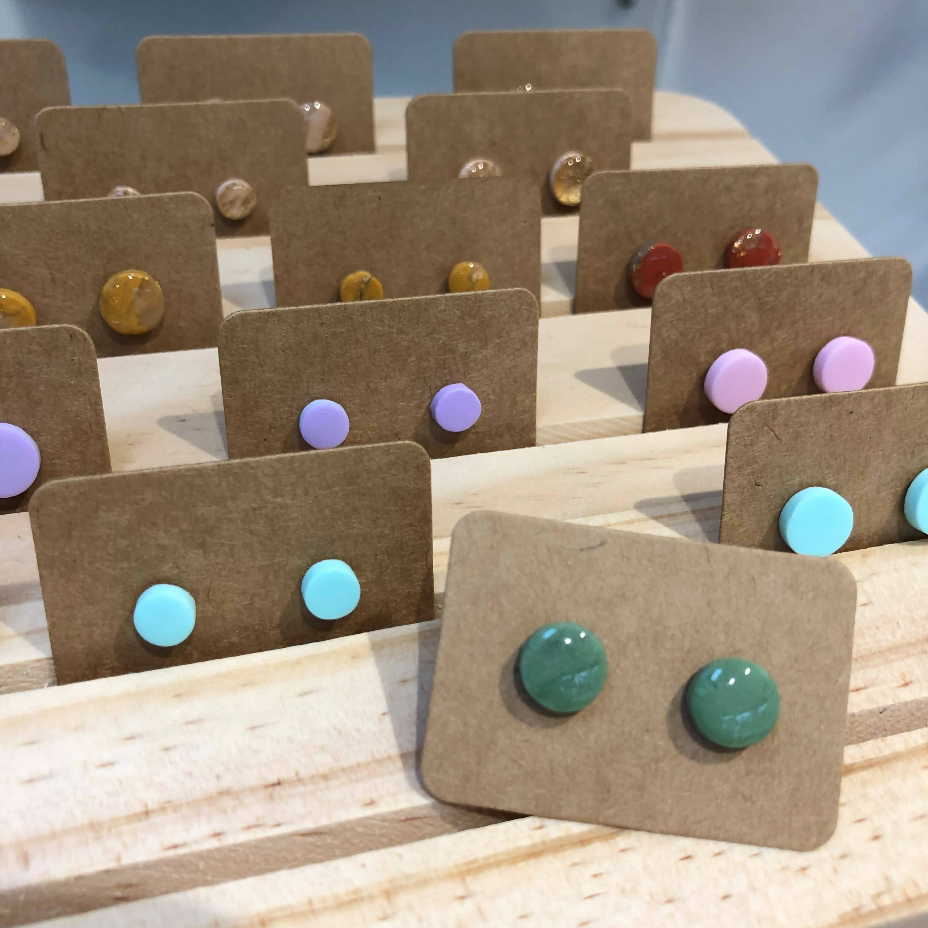 Dot Stud Polymer Clay Earrings: Medium