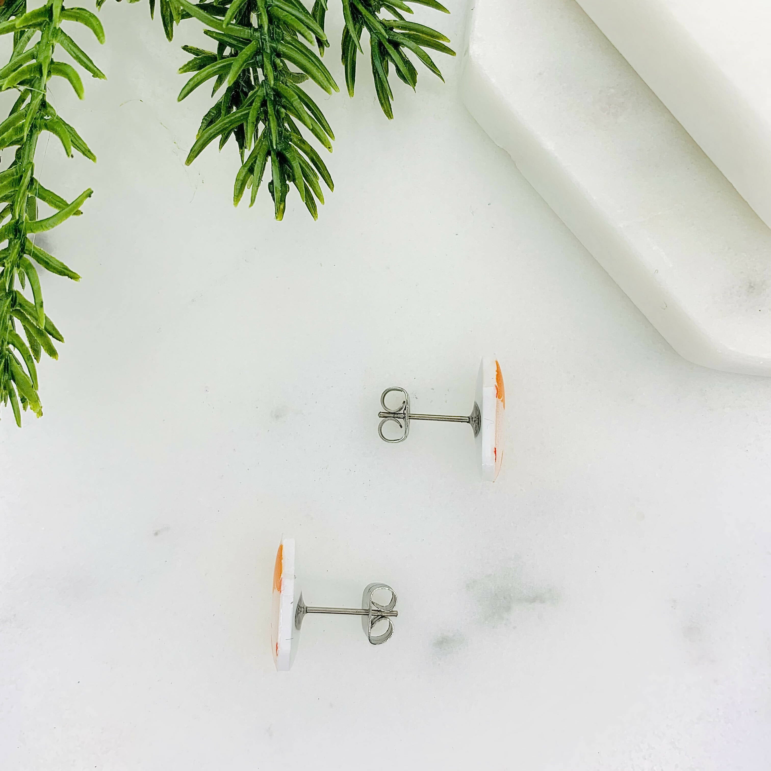 Gold & White Guinea Pig Stud Earrings for Animal Lovers | Art & Soul