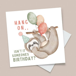 Happy Birthday Greeting Card - Sloth
