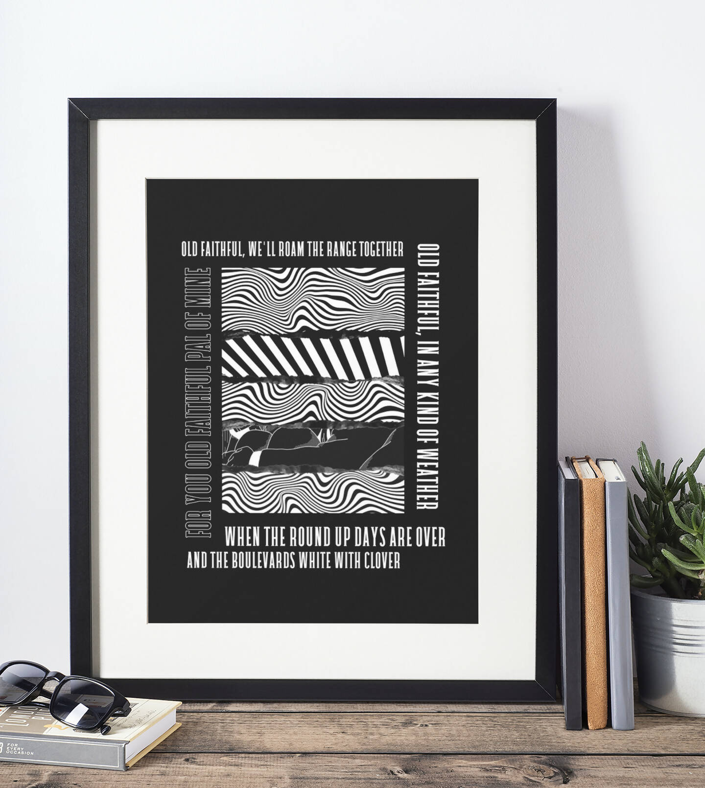Hull FC Art Print OLD FAITHFUL LYRICS Design in Black