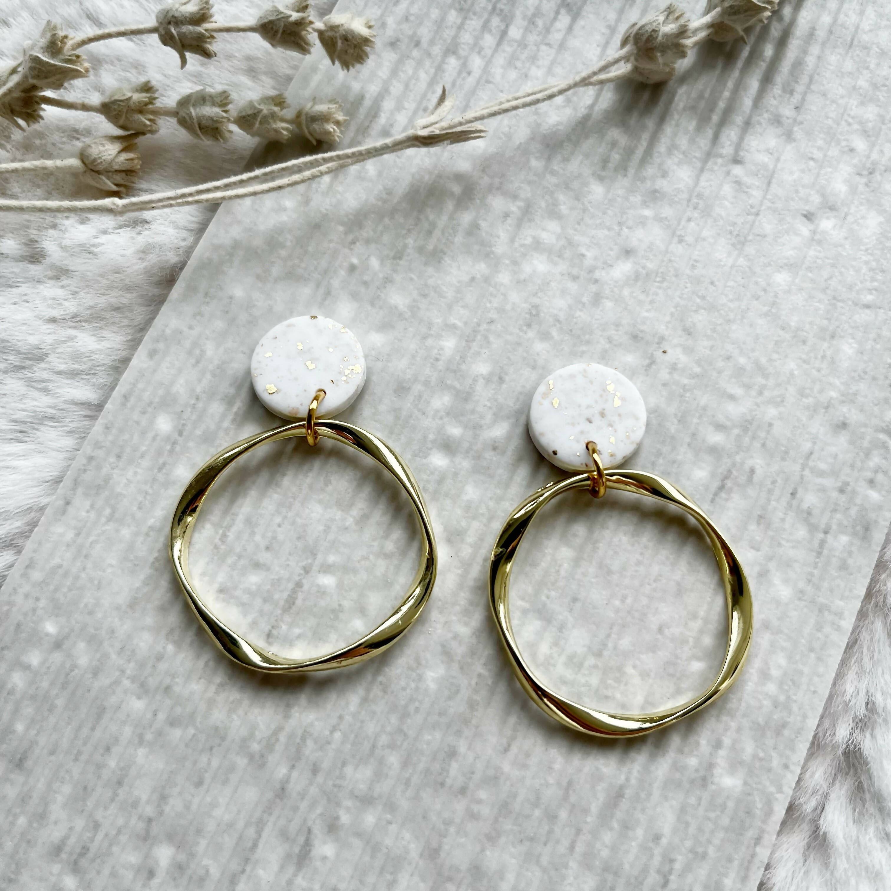 Circular Clay Statement Earrings