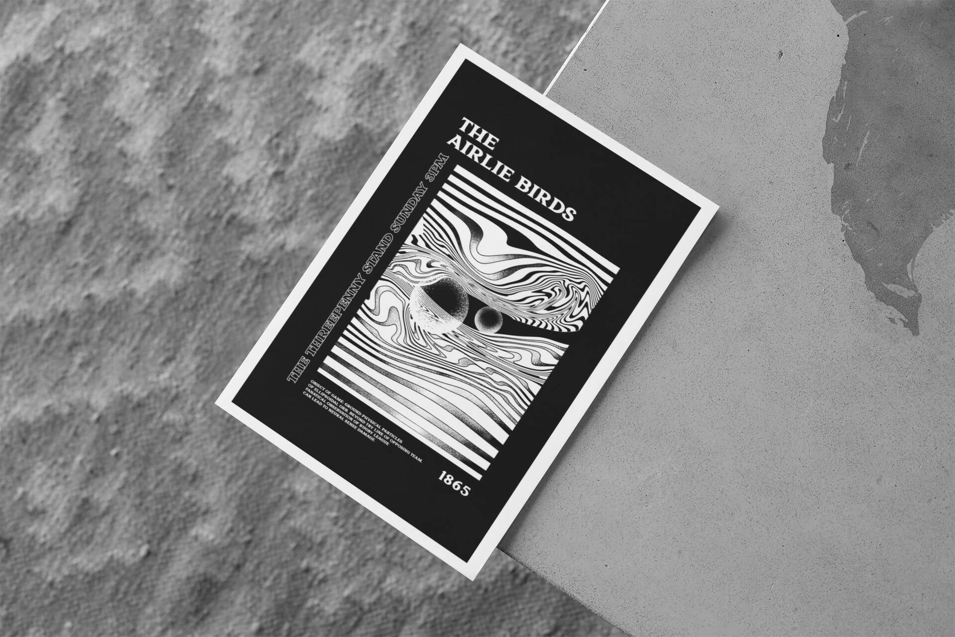 Hull FC Art Print PSYCHEDELIC Design in Black