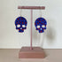 Blue Leopard Skull Hoops