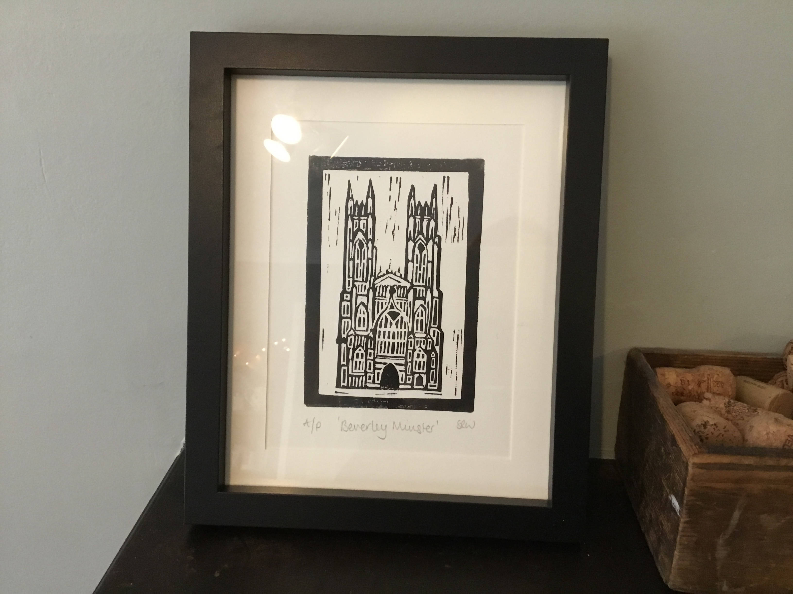 Beverley Minster Framed Lino Cut Print