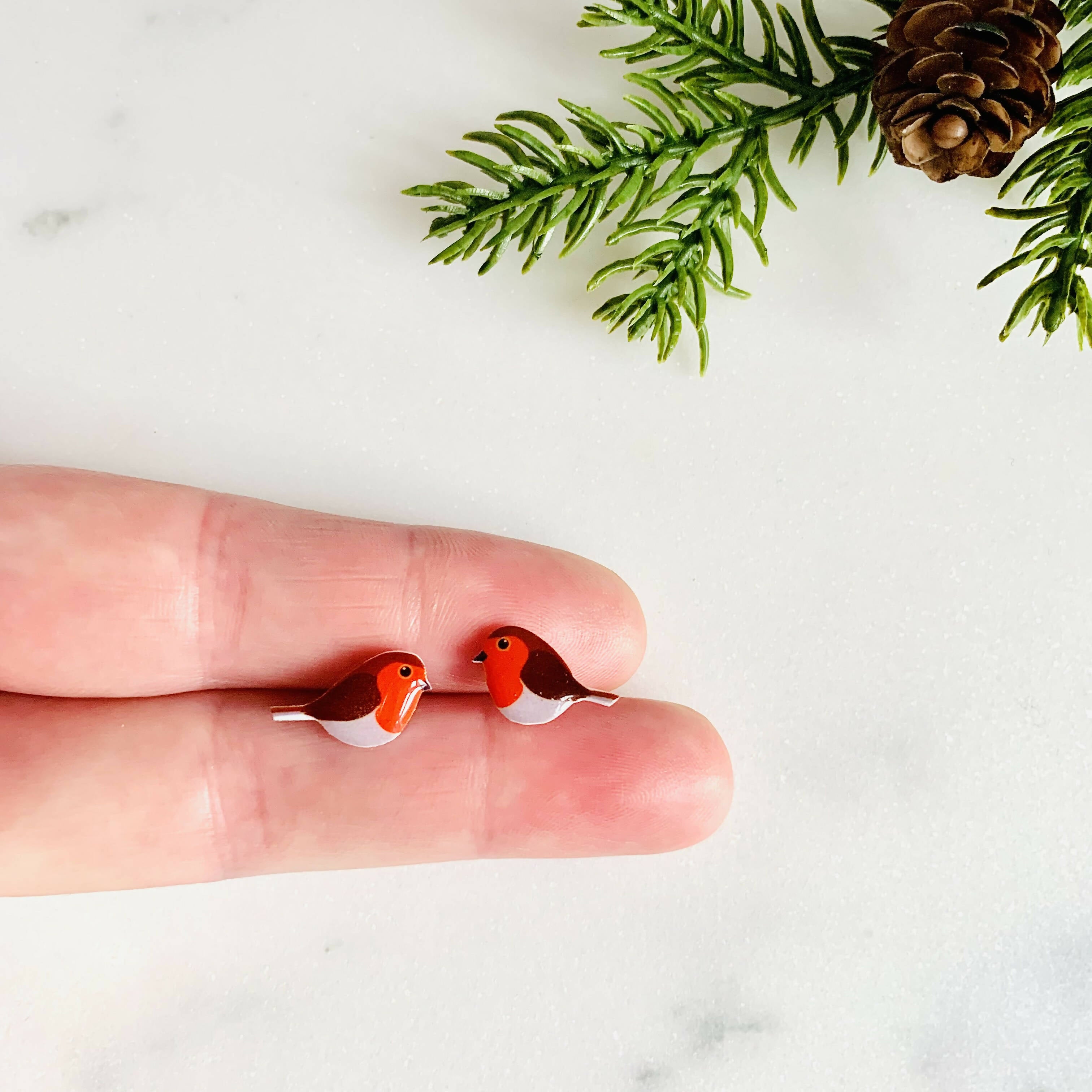 Cute Robin Stud Earrings for Bird Lovers | Art & Soul
