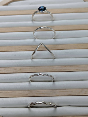 Sterling silver hammered stacking rings - Handmade