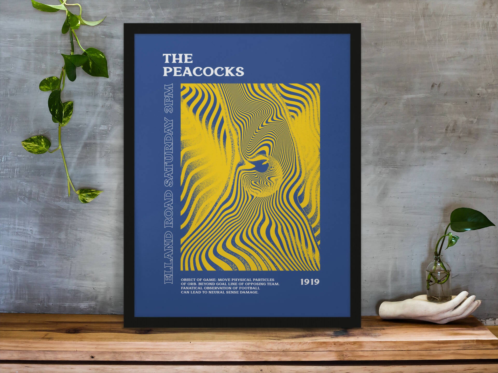 Leeds Utd Art Print PSYCHEDELIC Design in Blue