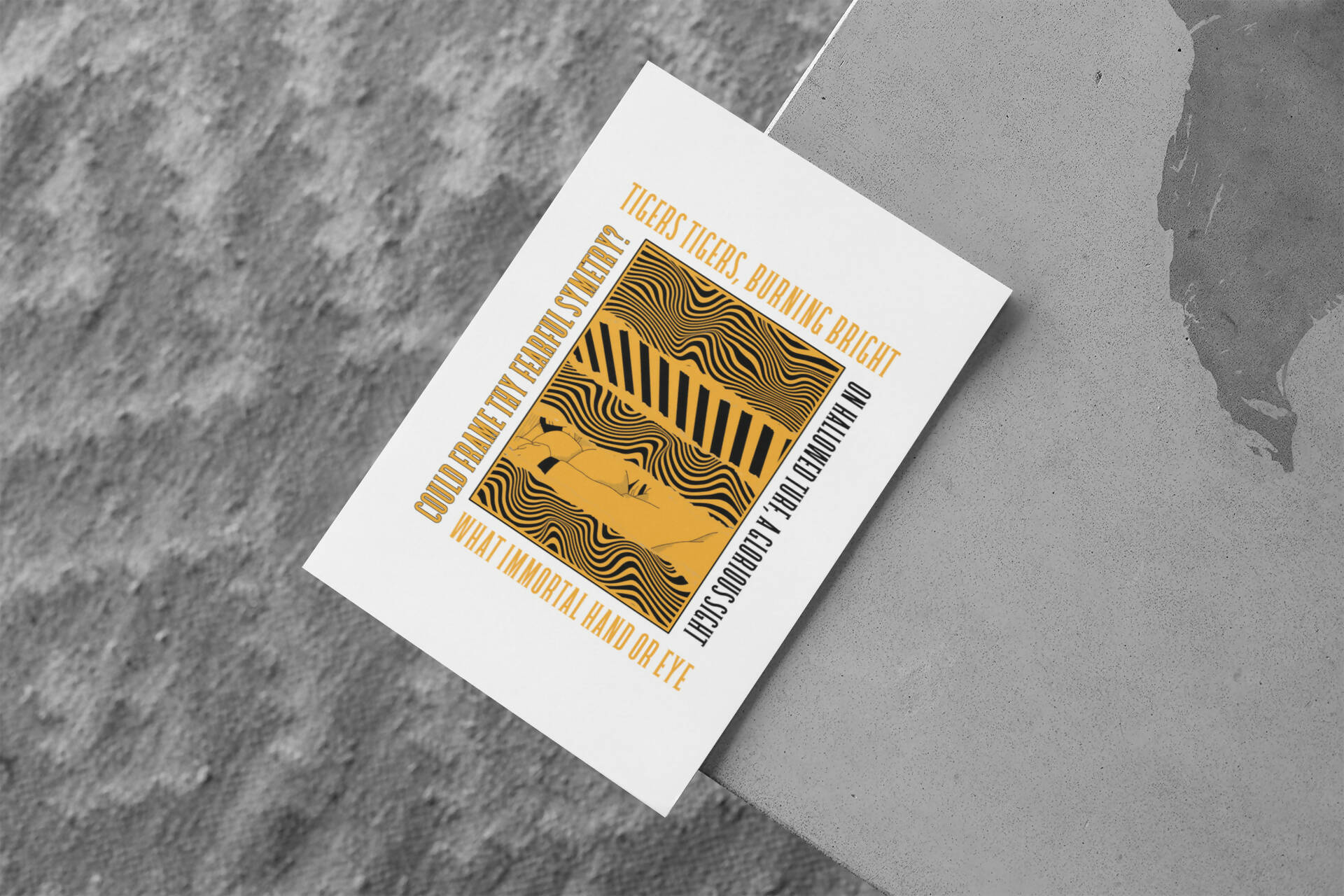 Hull City Art Print TIGERS TIGERS LYRICS Design in White