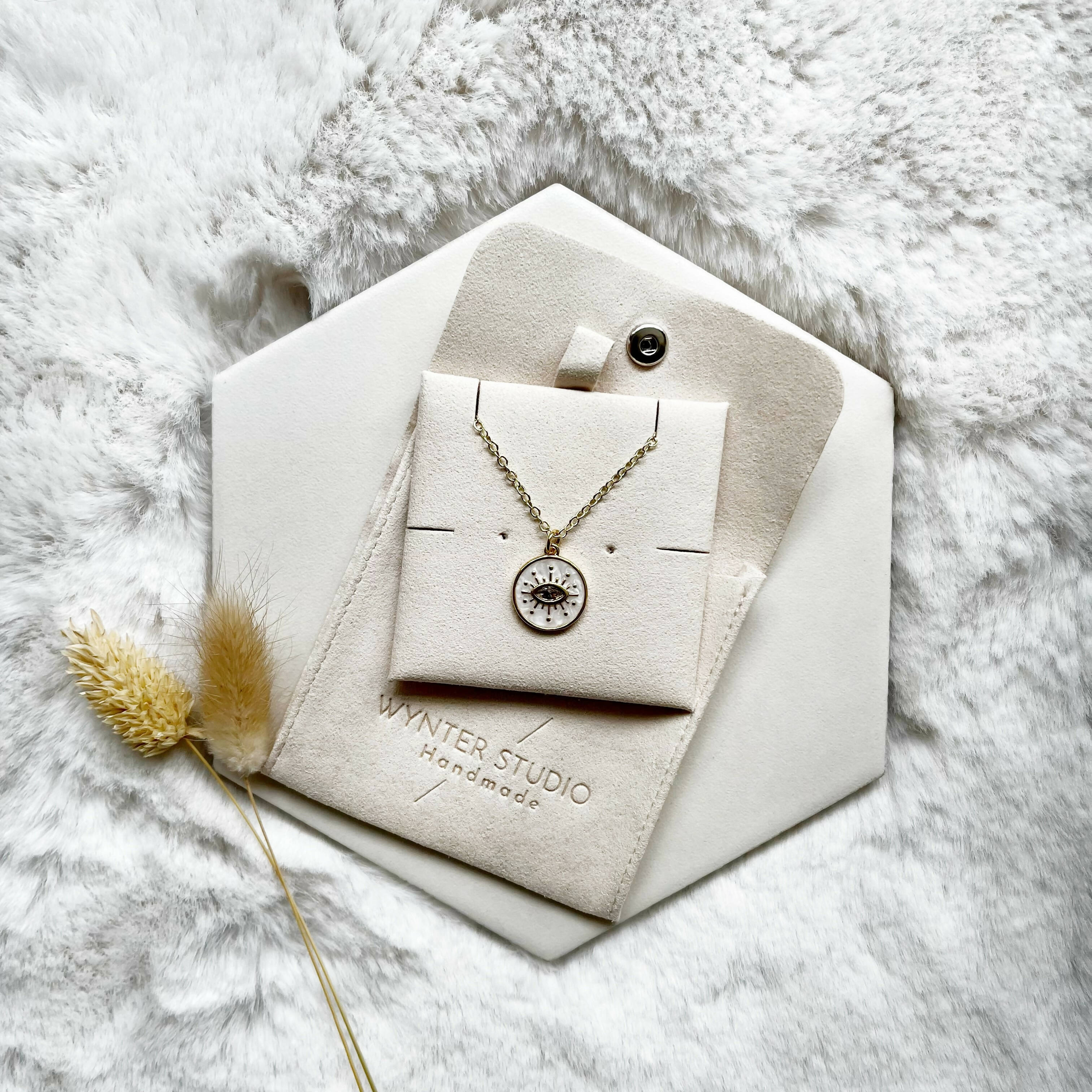 White Evil Eye Necklace