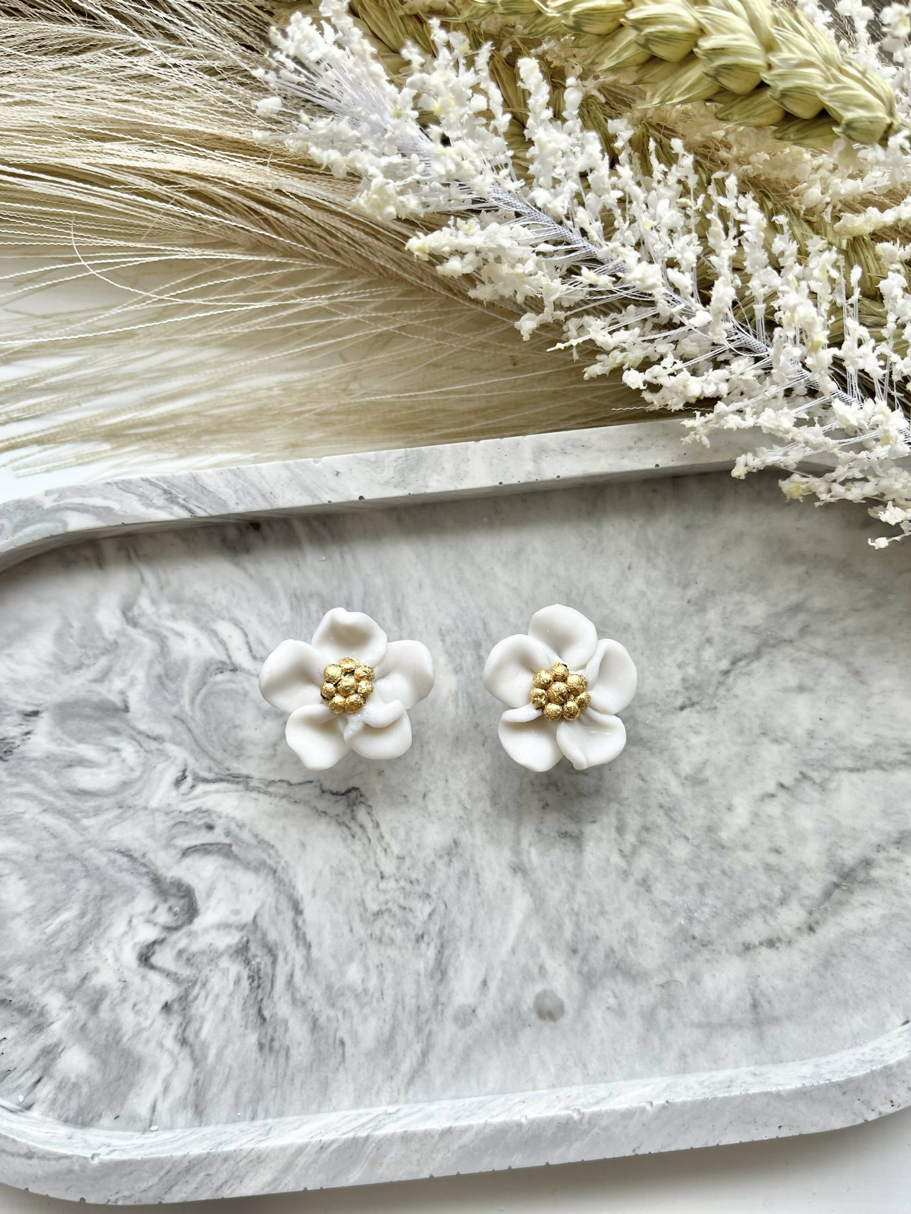 Bridal No. 5 - Handmade Polymer Clay Earrings