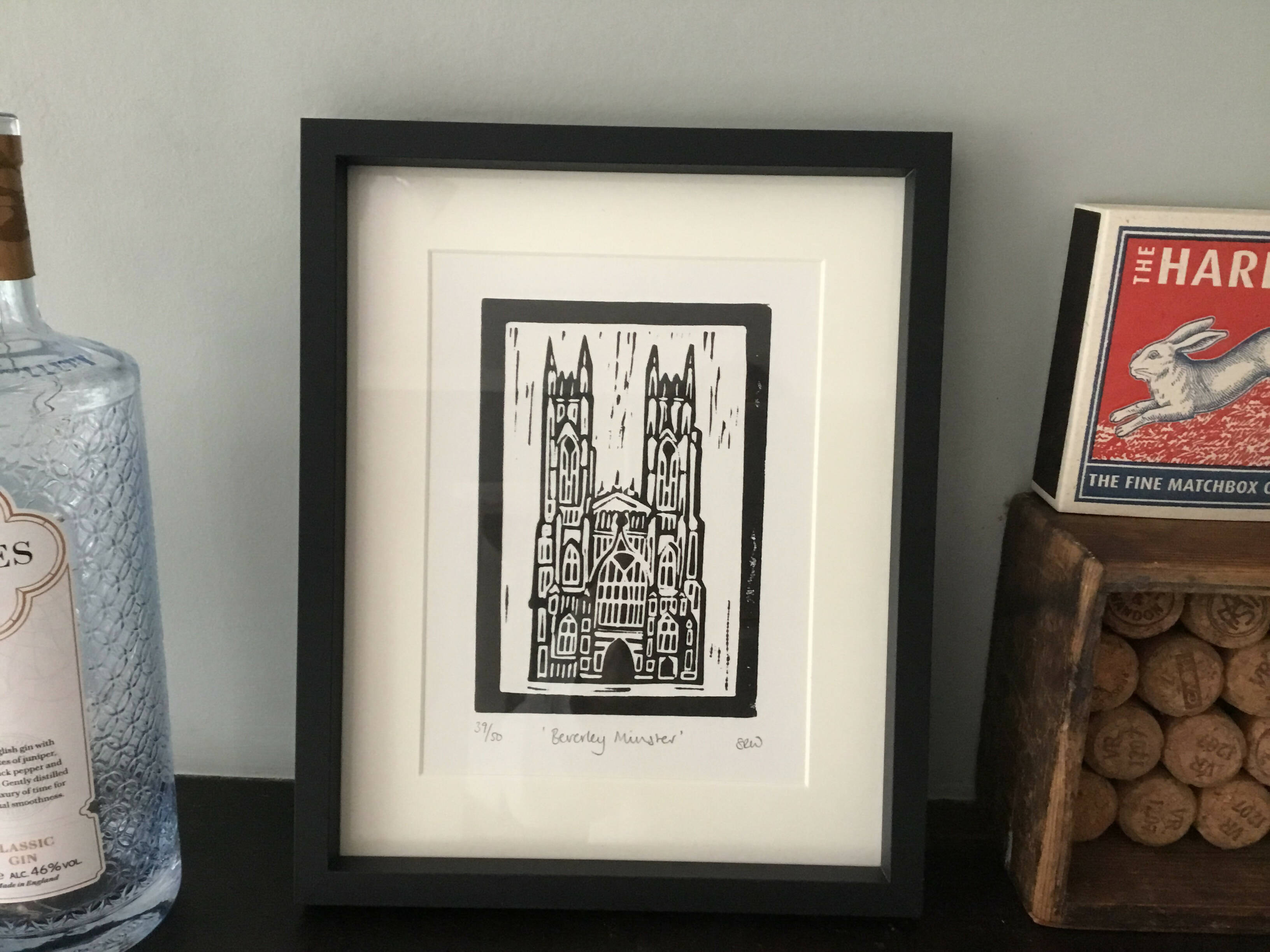 Beverley Minster Framed Lino Cut Print