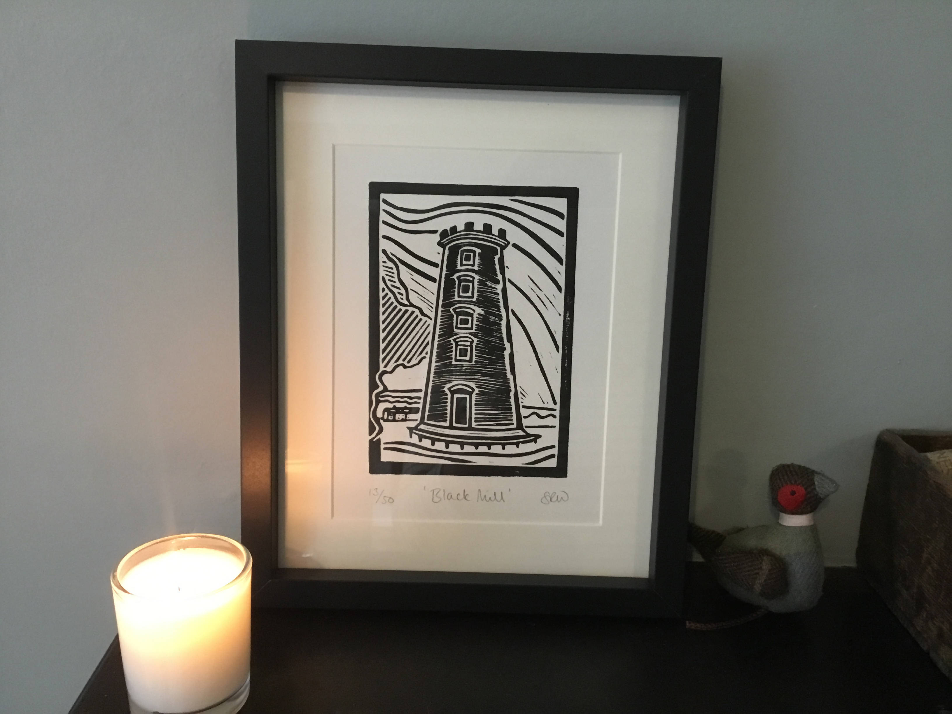 Black Mill - Beverley Framed Lino Cut Print