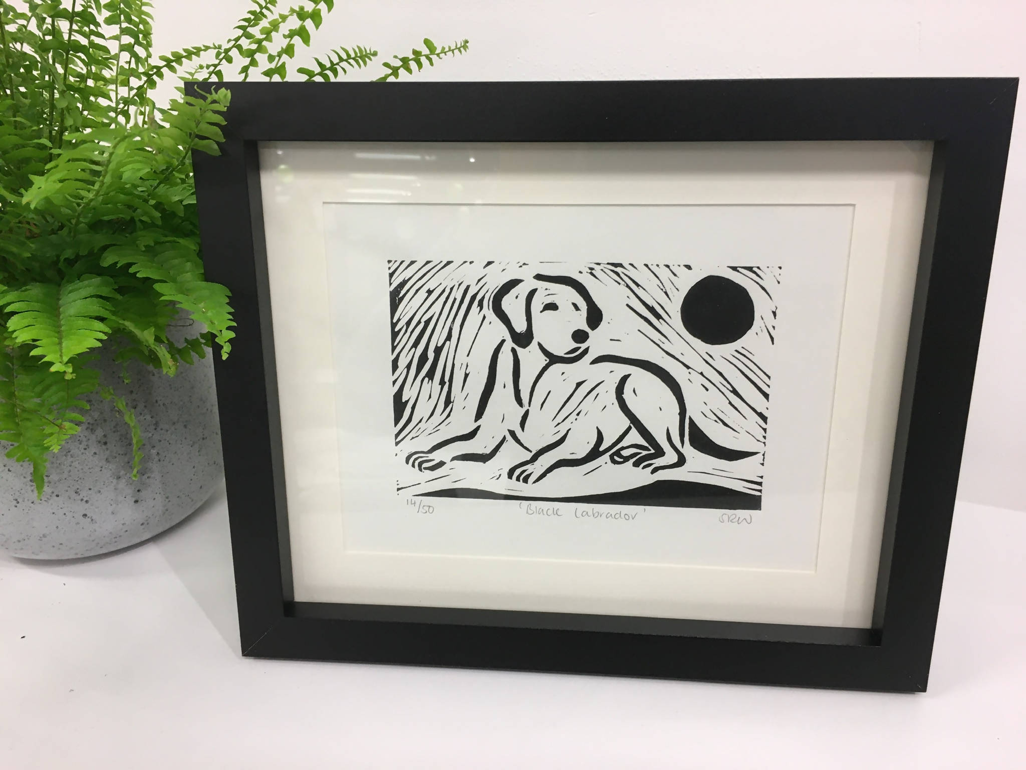 Labrador Framed Lino Cut Print