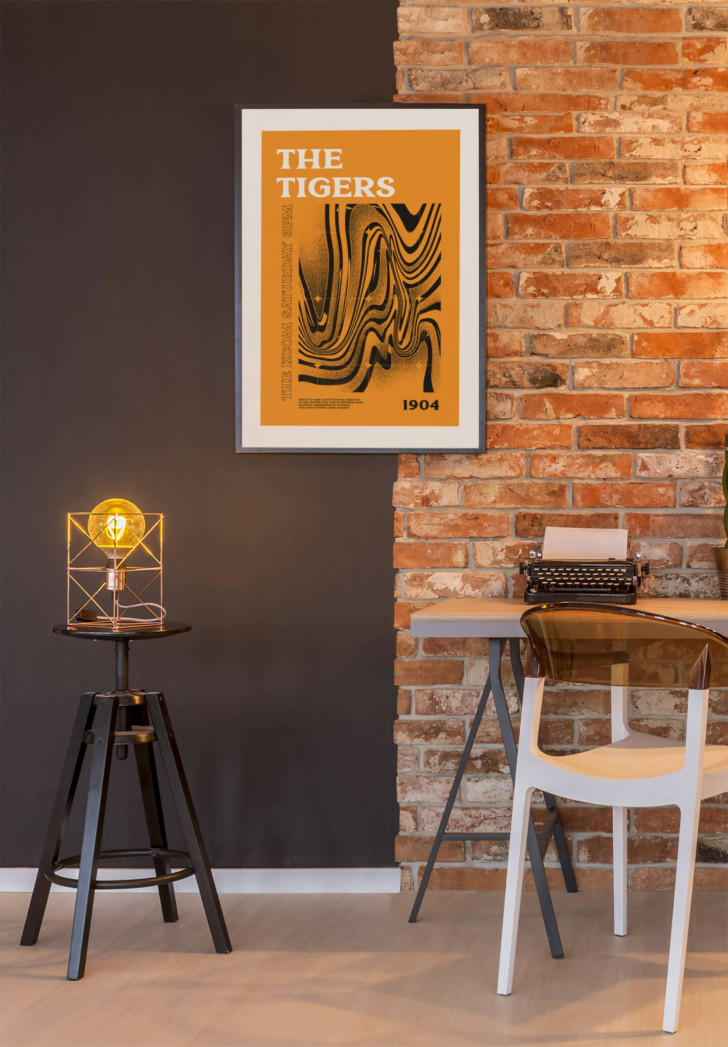 Hull City Art Print PSYCHEDELIC Design in Amber