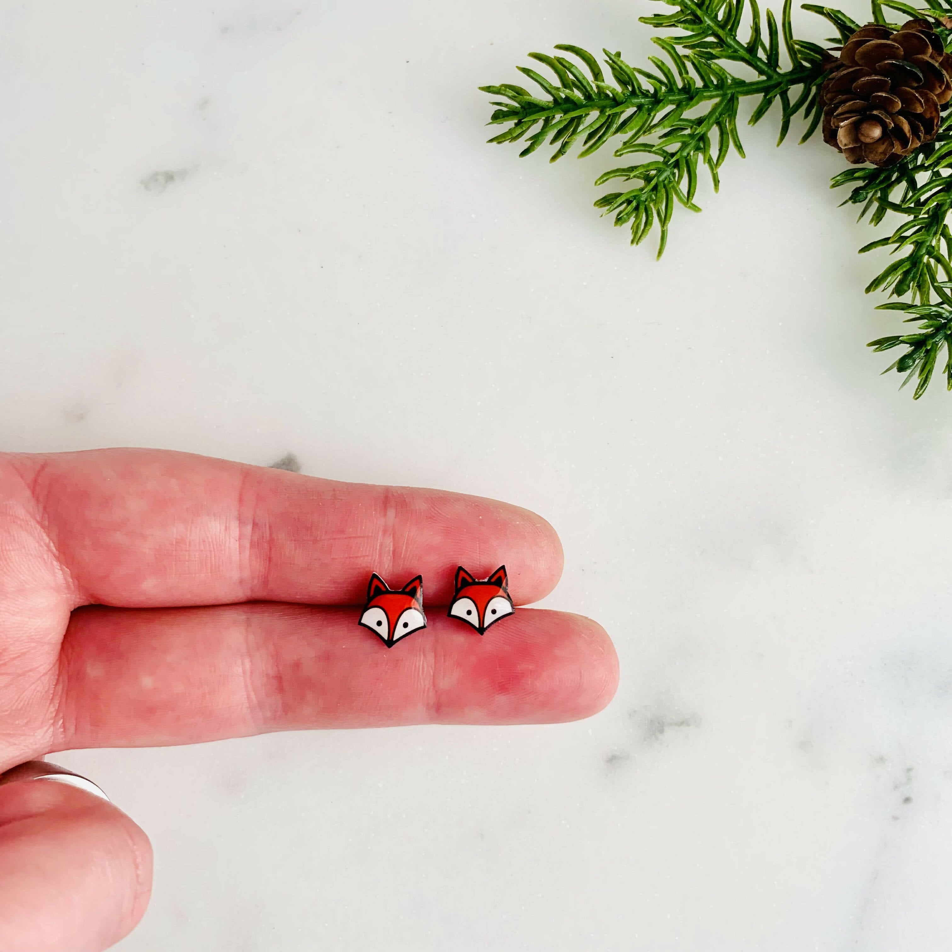 Cute Handmade Fox Stud Earrings | Art & Soul