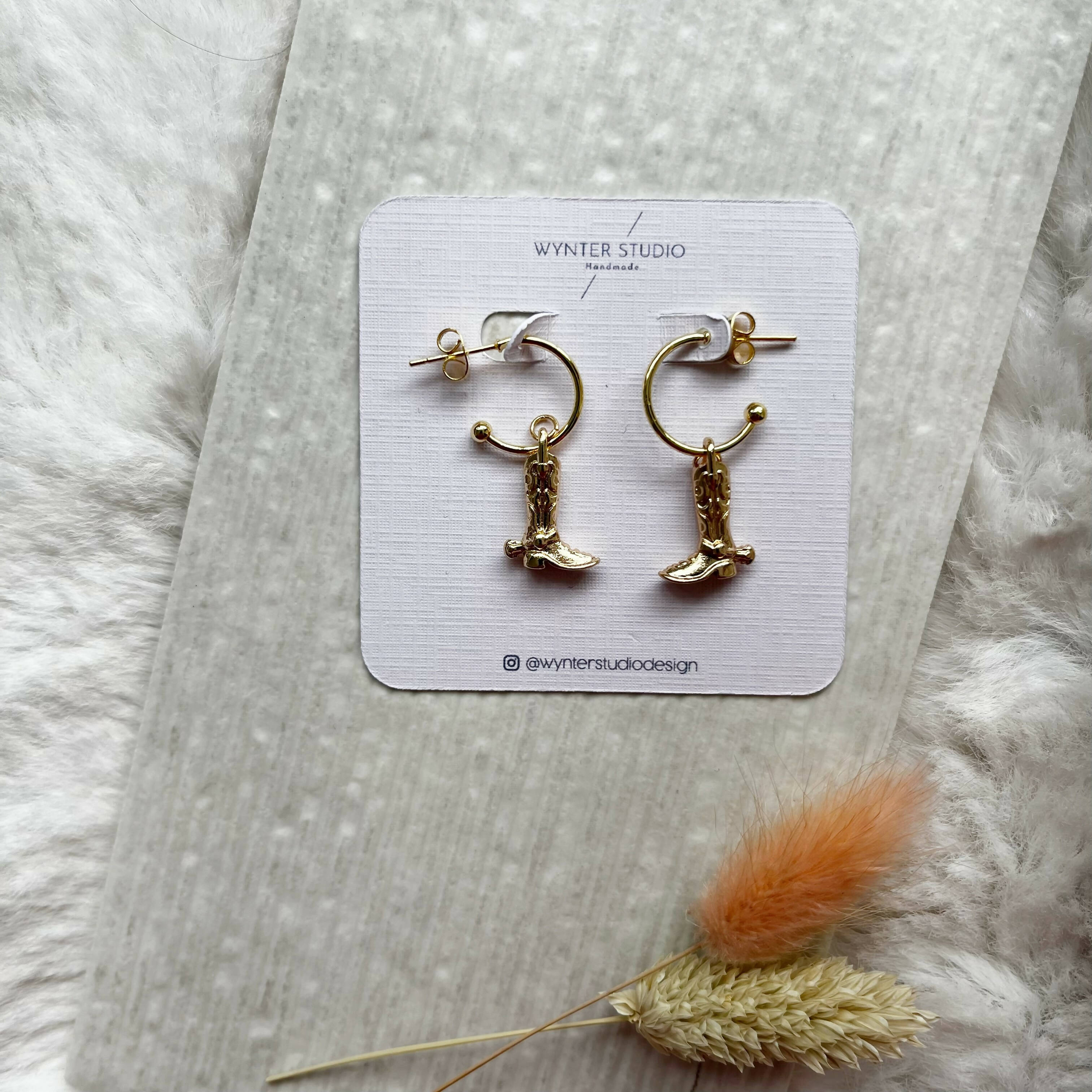 Gold Cowboy Hoop Earrings